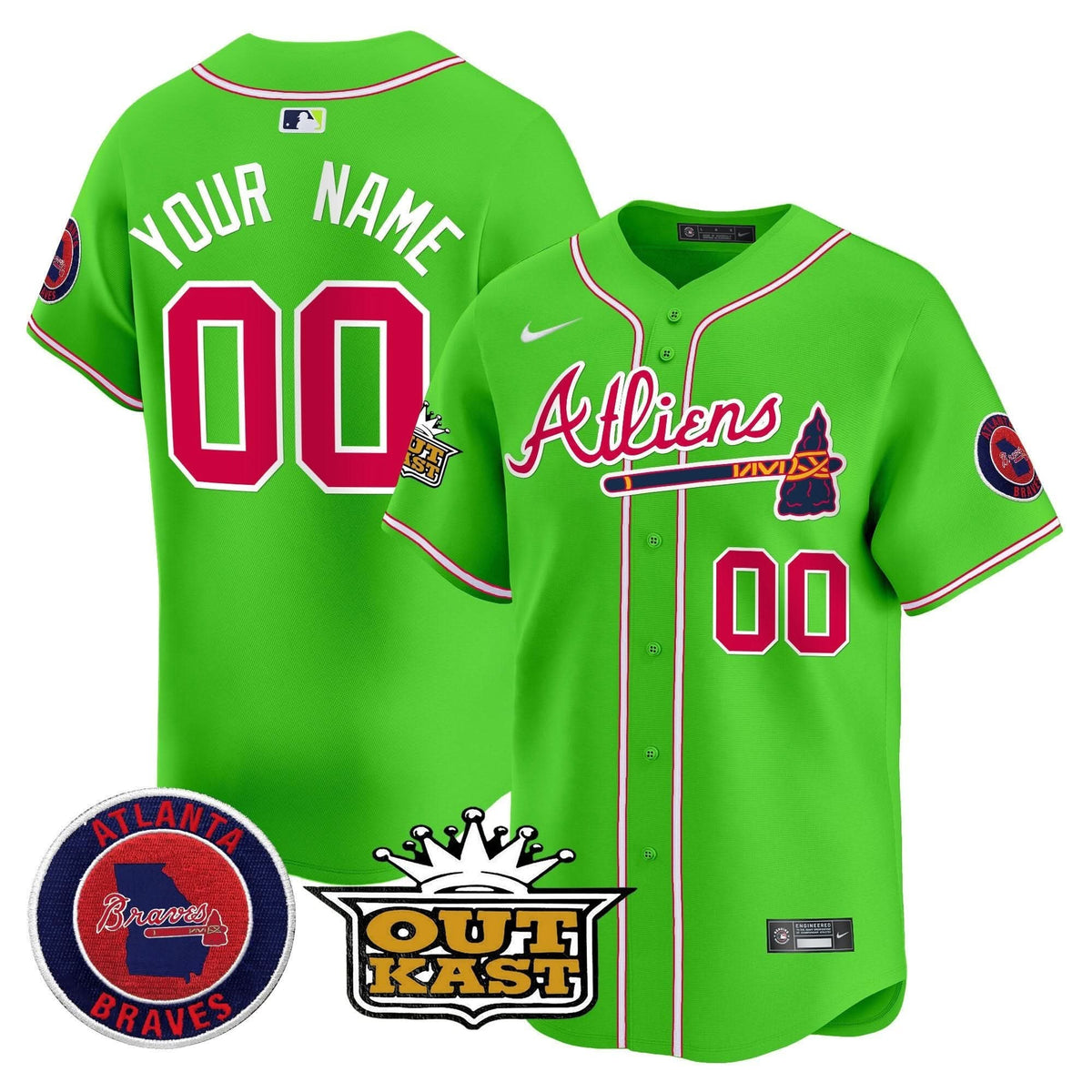 Atlanta Braves Atliens Vapor Premier Limited Custom Jersey - Stitched