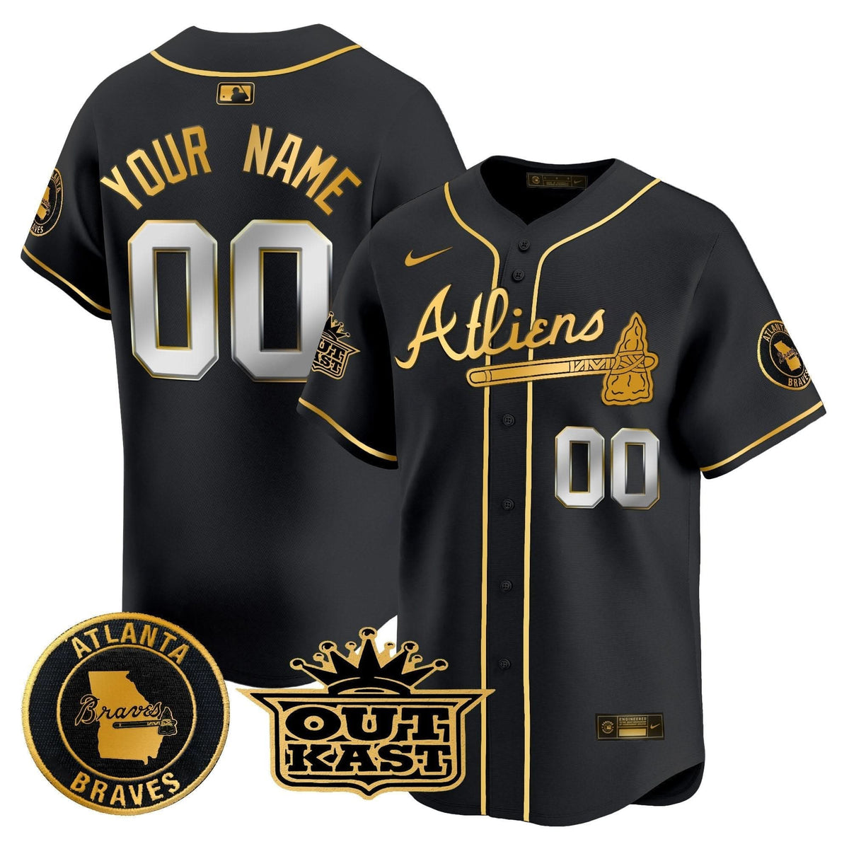 Atlanta Braves Atliens Vapor Premier Limited Custom Jersey - Stitched