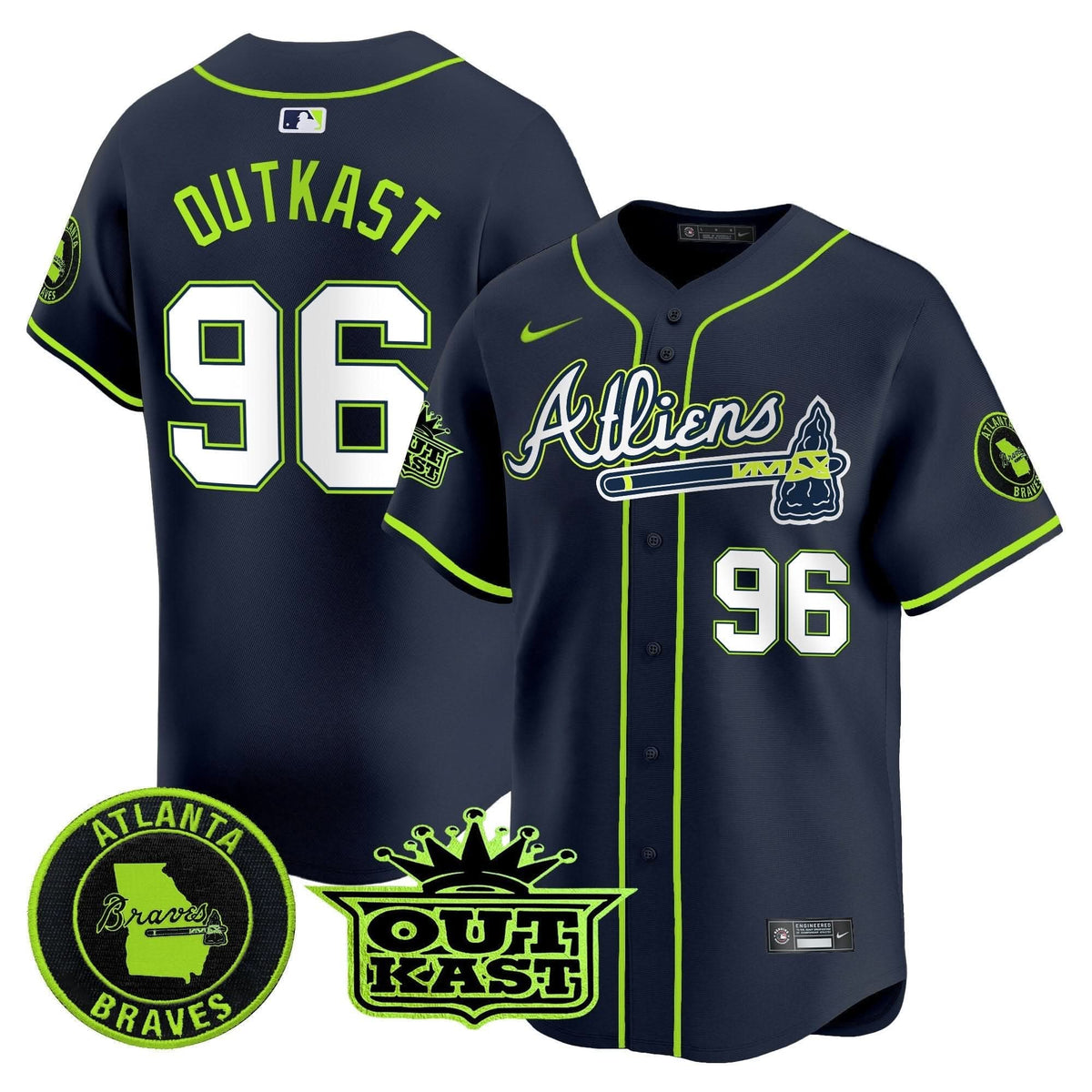 Atlanta Braves Atliens Vapor Premier Limited Jersey - Stitched