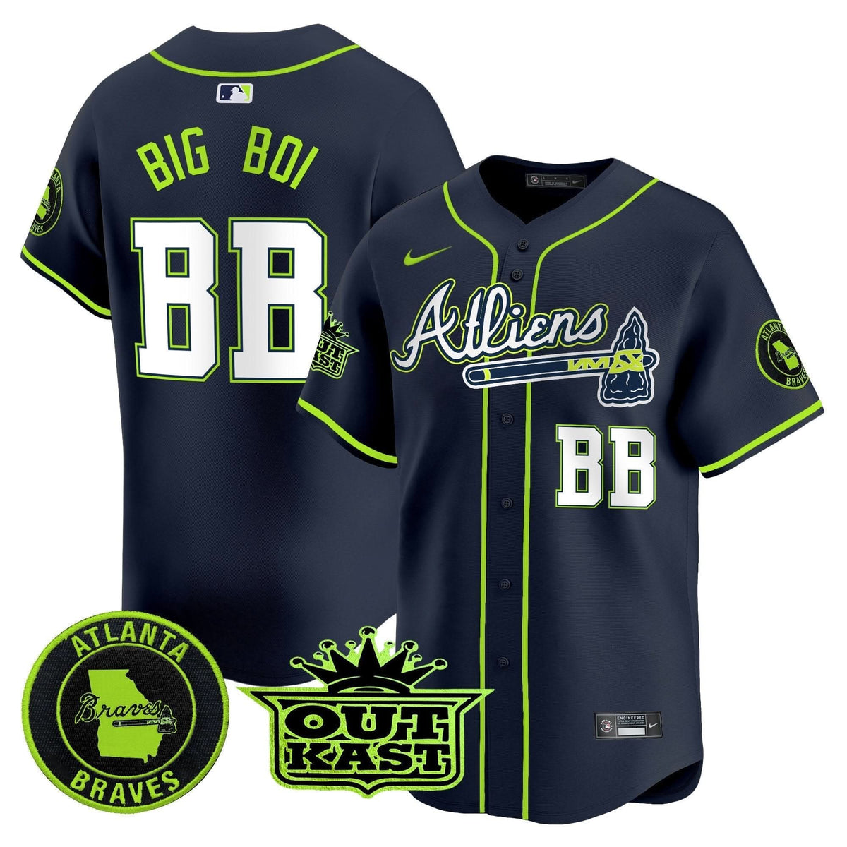 Atlanta Braves Atliens Vapor Premier Limited Jersey - Stitched