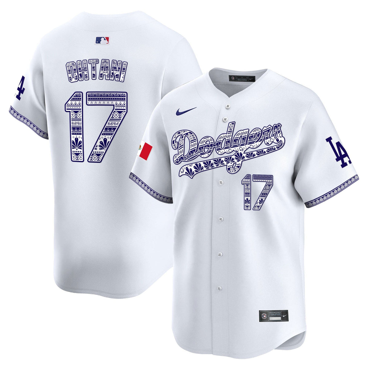 Los Angeles Dodgers Mexico Vapor Premier Limited Jersey V3 - Stitched-Cuztomshoes