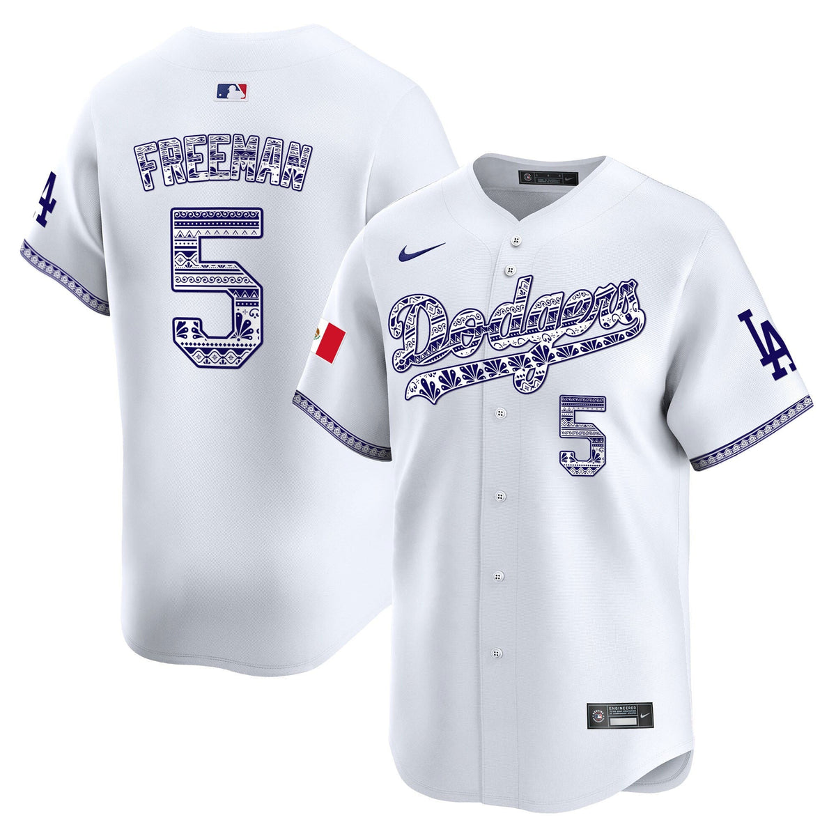 Los Angeles Dodgers Mexico Vapor Premier Limited Jersey V3 - Stitched-Cuztomshoes
