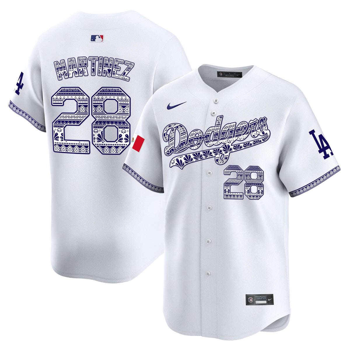 Los Angeles Dodgers Mexico Vapor Premier Limited Jersey V3 - Stitched-Cuztomshoes