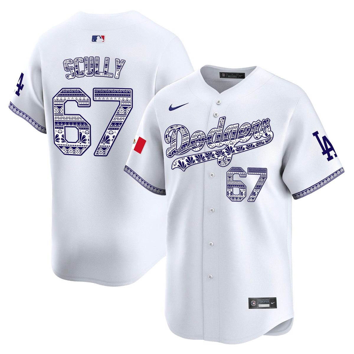 Los Angeles Dodgers Mexico Vapor Premier Limited Jersey V3 - Stitched-Cuztomshoes