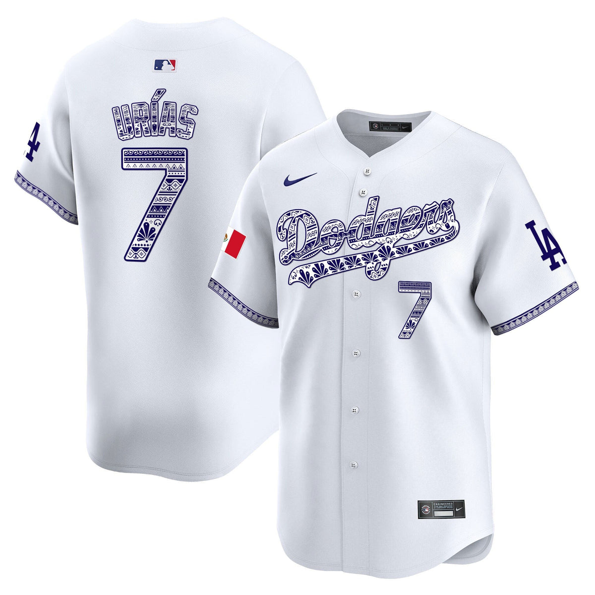 Los Angeles Dodgers Mexico Vapor Premier Limited Jersey V3 - Stitched-Cuztomshoes