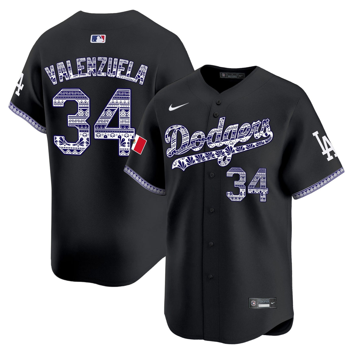 Los Angeles Dodgers Mexico Vapor Premier Limited Jersey V3 - Stitched-Cuztomshoes