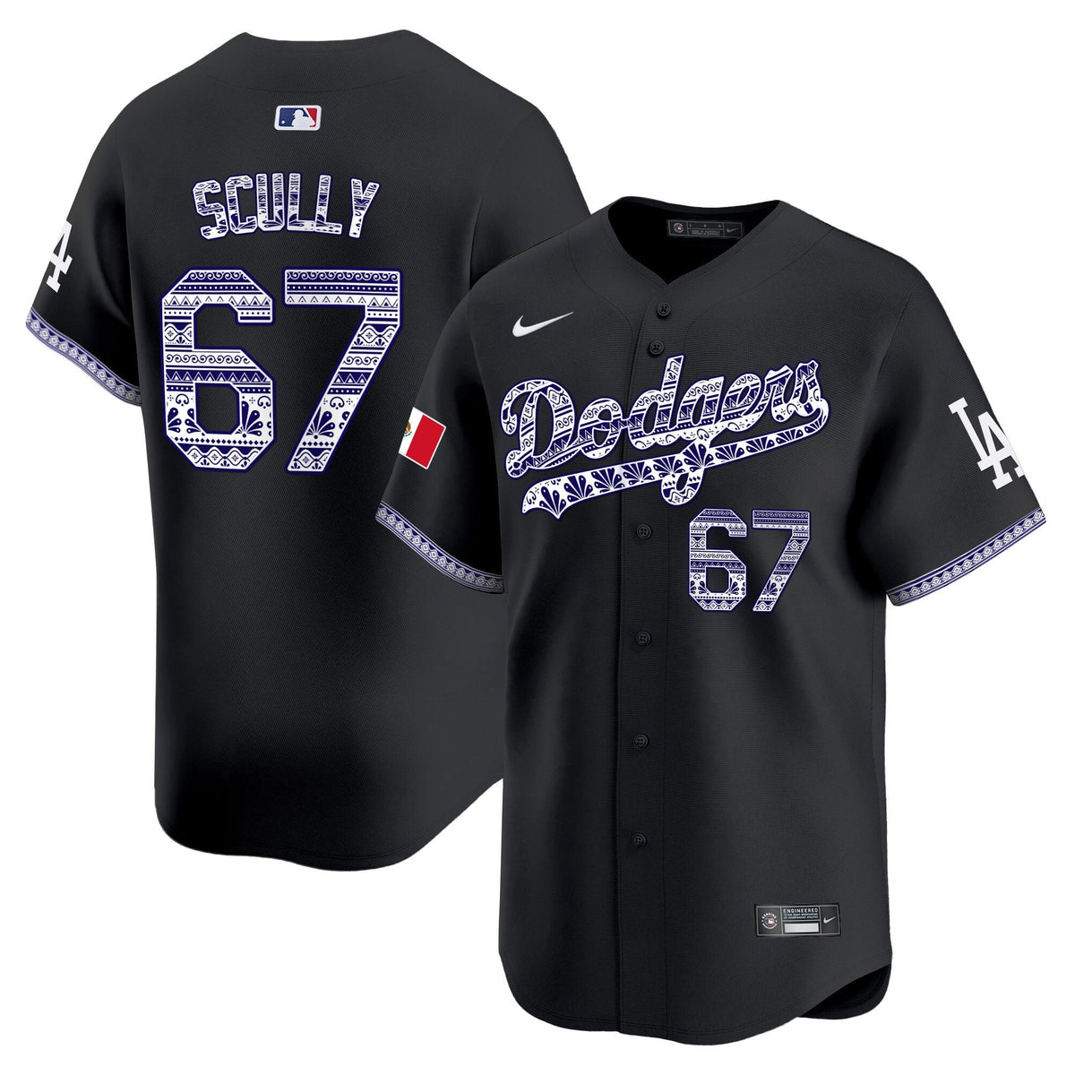 Los Angeles Dodgers Mexico Vapor Premier Limited Jersey V3 - Stitched-Cuztomshoes