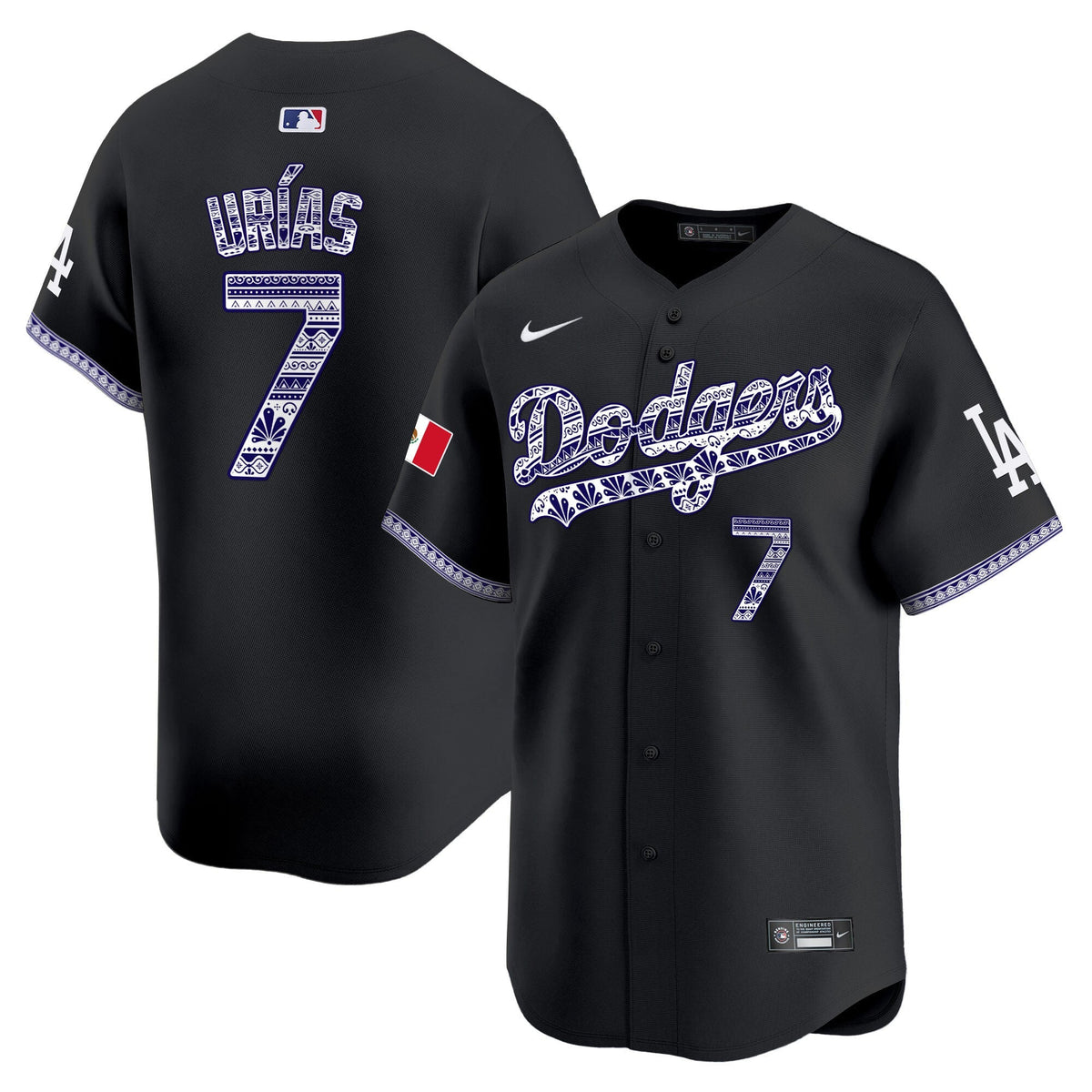 Los Angeles Dodgers Mexico Vapor Premier Limited Jersey V3 - Stitched-Cuztomshoes