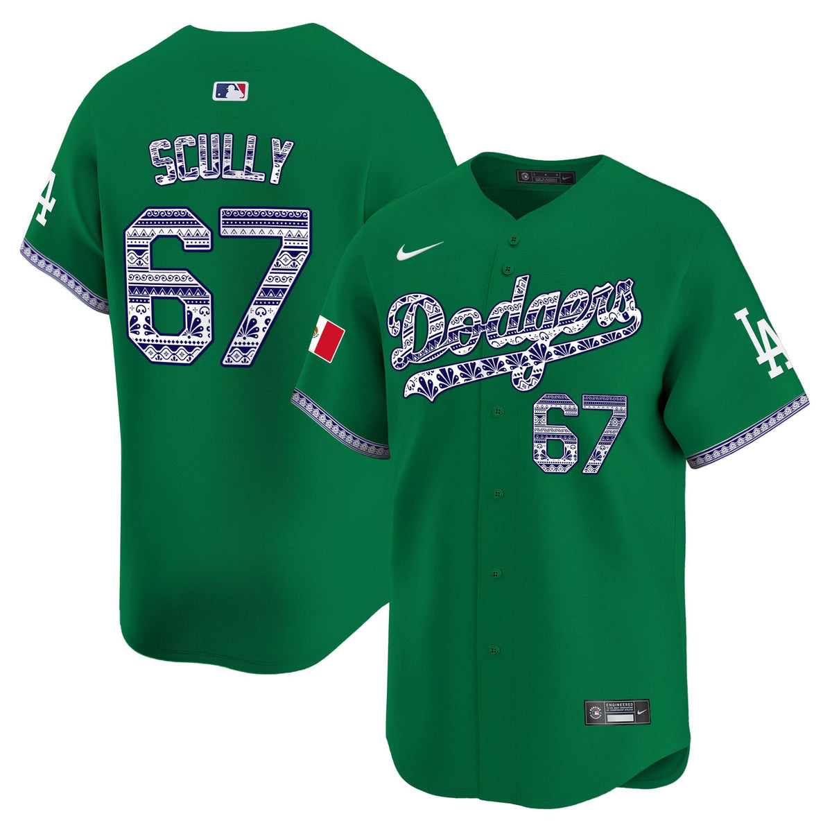 Los Angeles Dodgers Mexico Vapor Premier Limited Jersey V3 - Stitched-Cuztomshoes