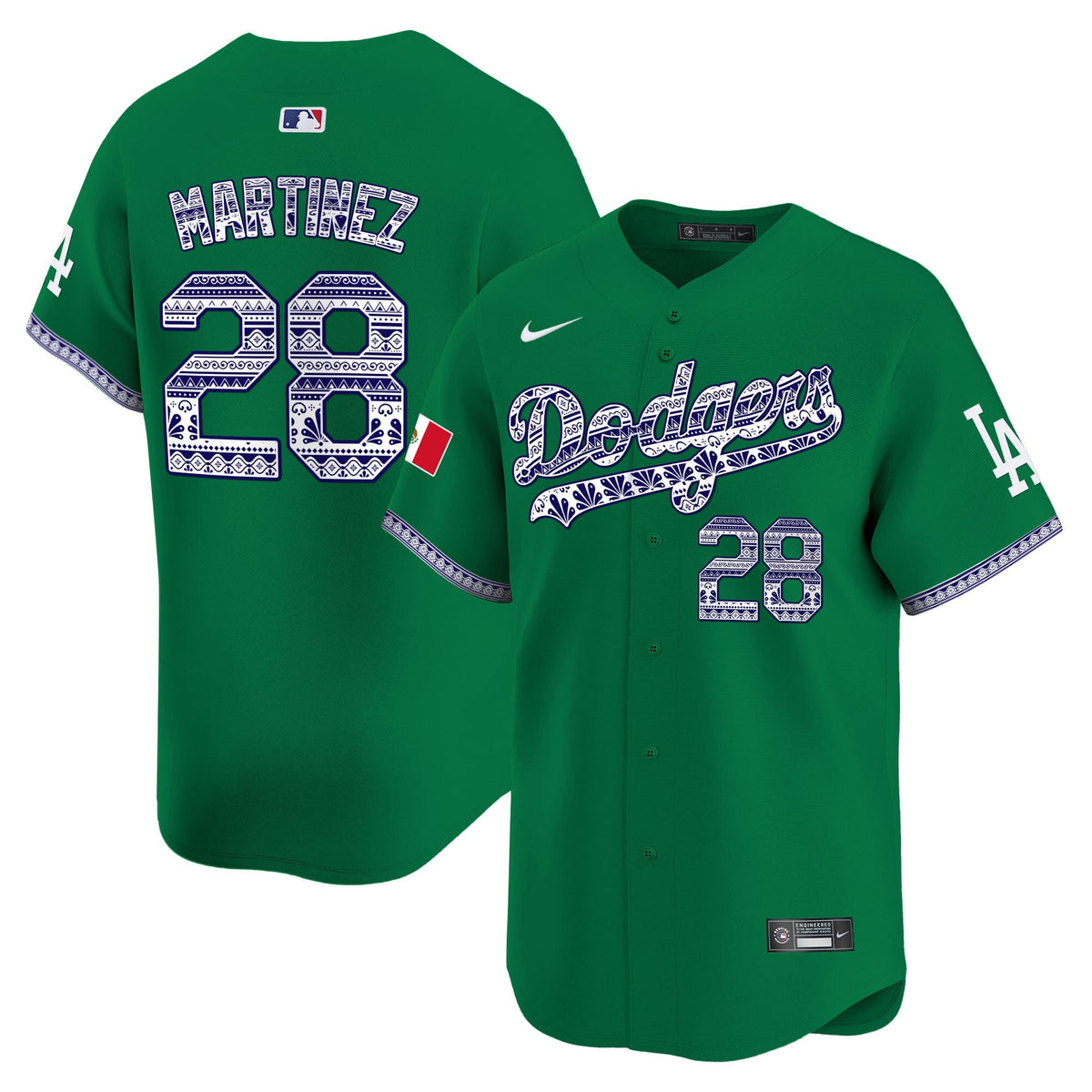 Los Angeles Dodgers Mexico Vapor Premier Limited Jersey V3 - Stitched-Cuztomshoes