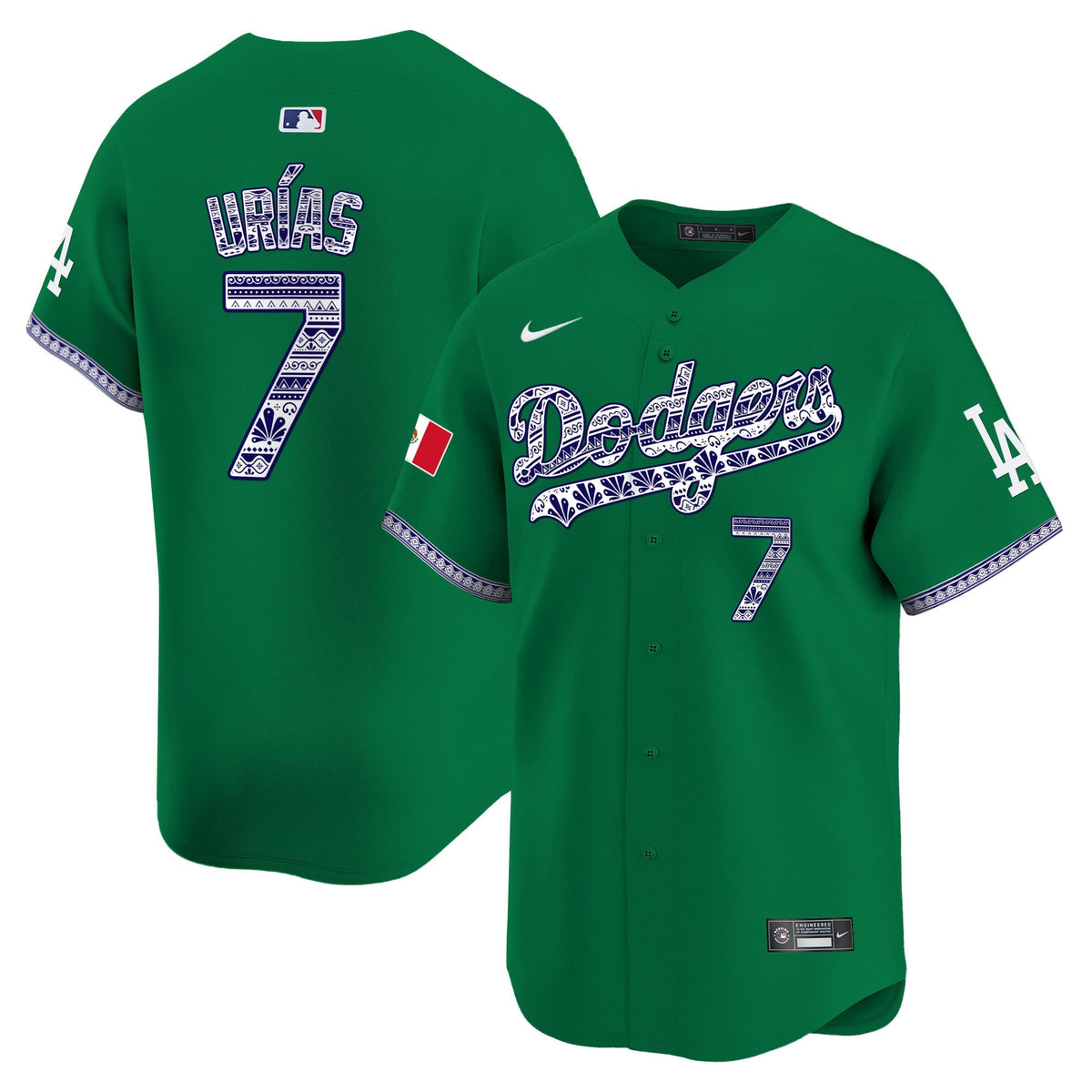 Los Angeles Dodgers Mexico Vapor Premier Limited Jersey V3 - Stitched-Cuztomshoes