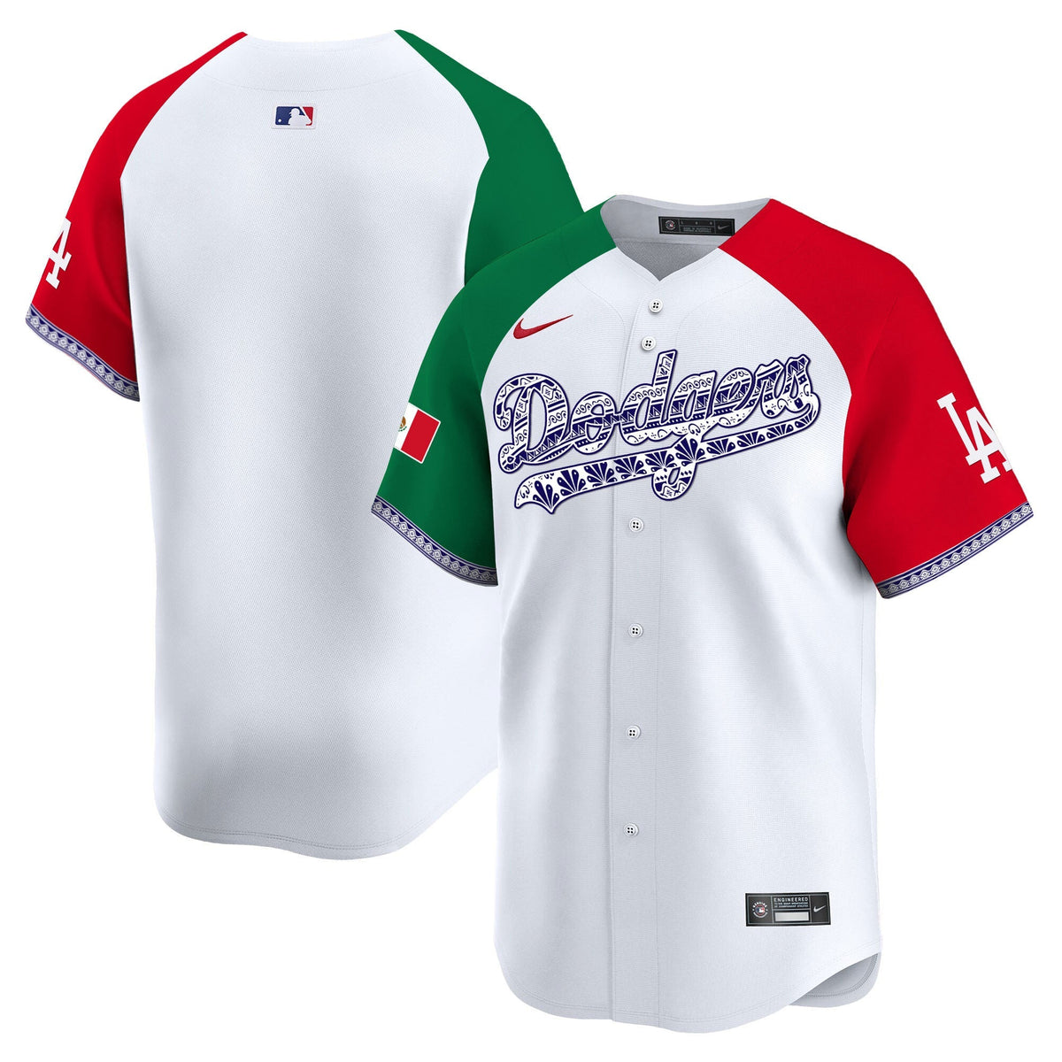 Los Angeles Dodgers Mexico Vapor Premier Limited Jersey V3 - Stitched-Cuztomshoes