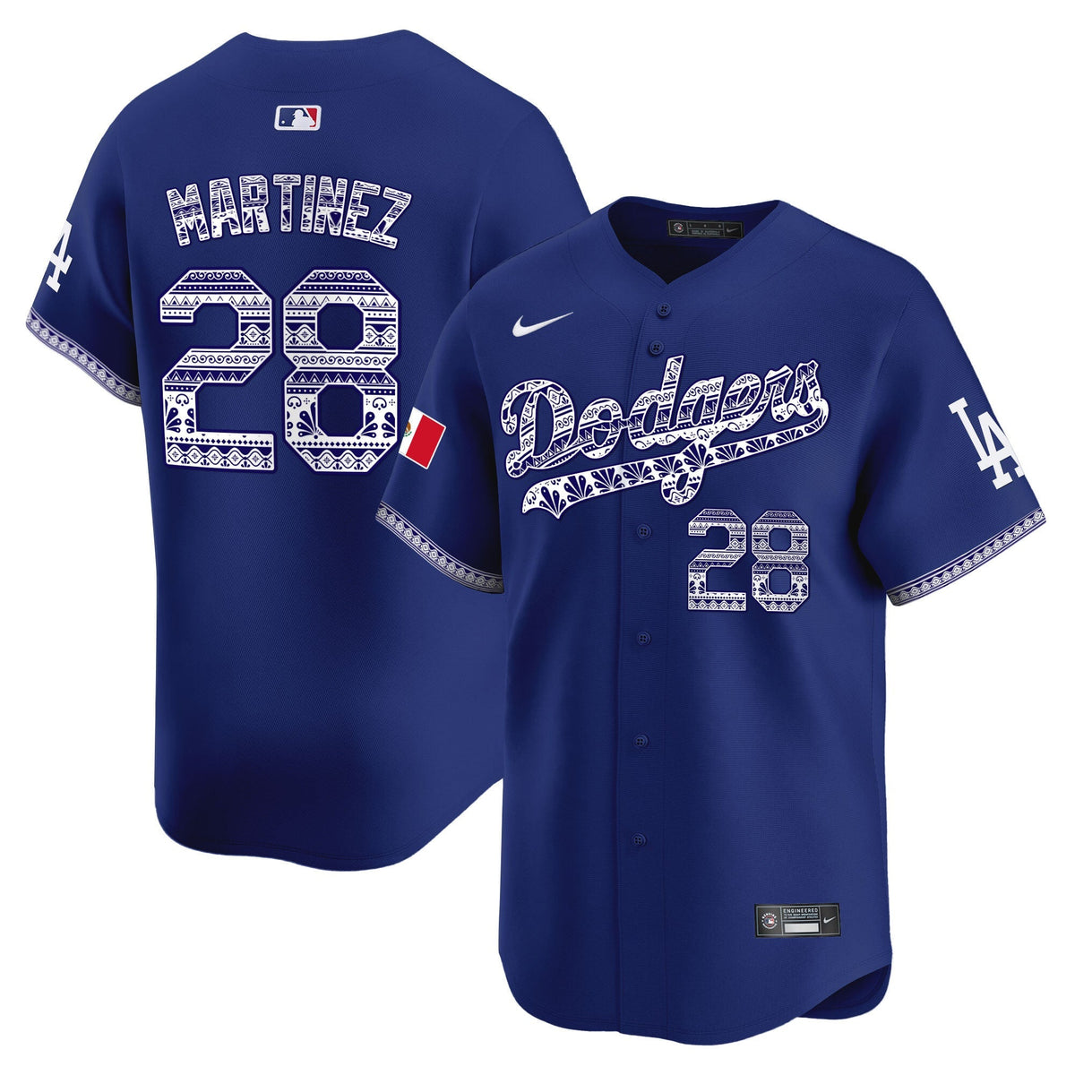 Los Angeles Dodgers Mexico Vapor Premier Limited Jersey V3 - Stitched-Cuztomshoes