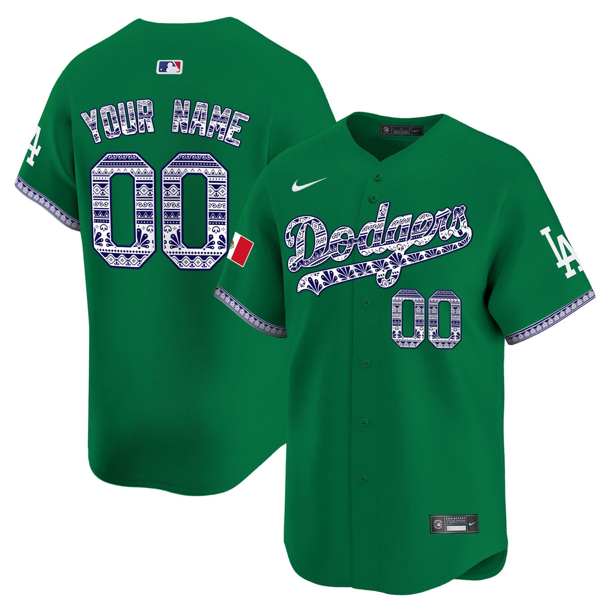 Los Angeles Dodgers Mexico Vapor Premier Limited Custom Jersey V3 - Stitched-Cuztomshoes