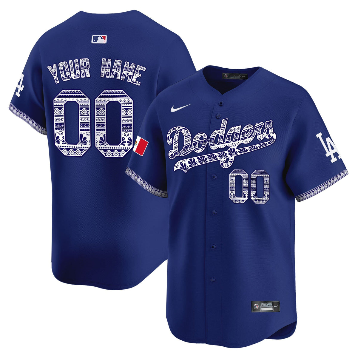 Los Angeles Dodgers Mexico Vapor Premier Limited Custom Jersey V3 - Stitched-Cuztomshoes
