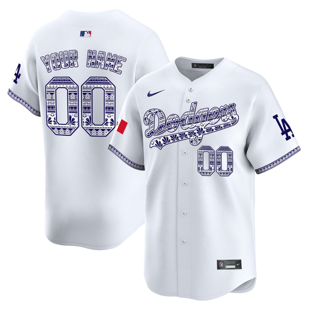 Los Angeles Dodgers Mexico Vapor Premier Limited Custom Jersey V3 - Stitched-Cuztomshoes