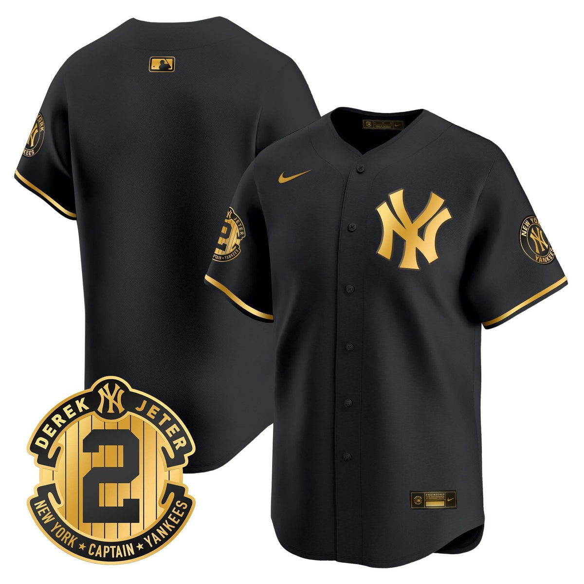 New York Yankees Derek Jeter Patch Vapor Premier Limited Jersey - Stitched
