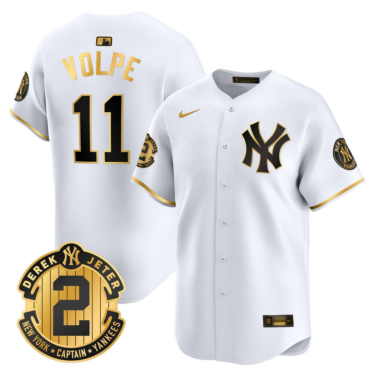 New York Yankees Derek Jeter Patch Vapor Premier Limited Jersey - Stitched