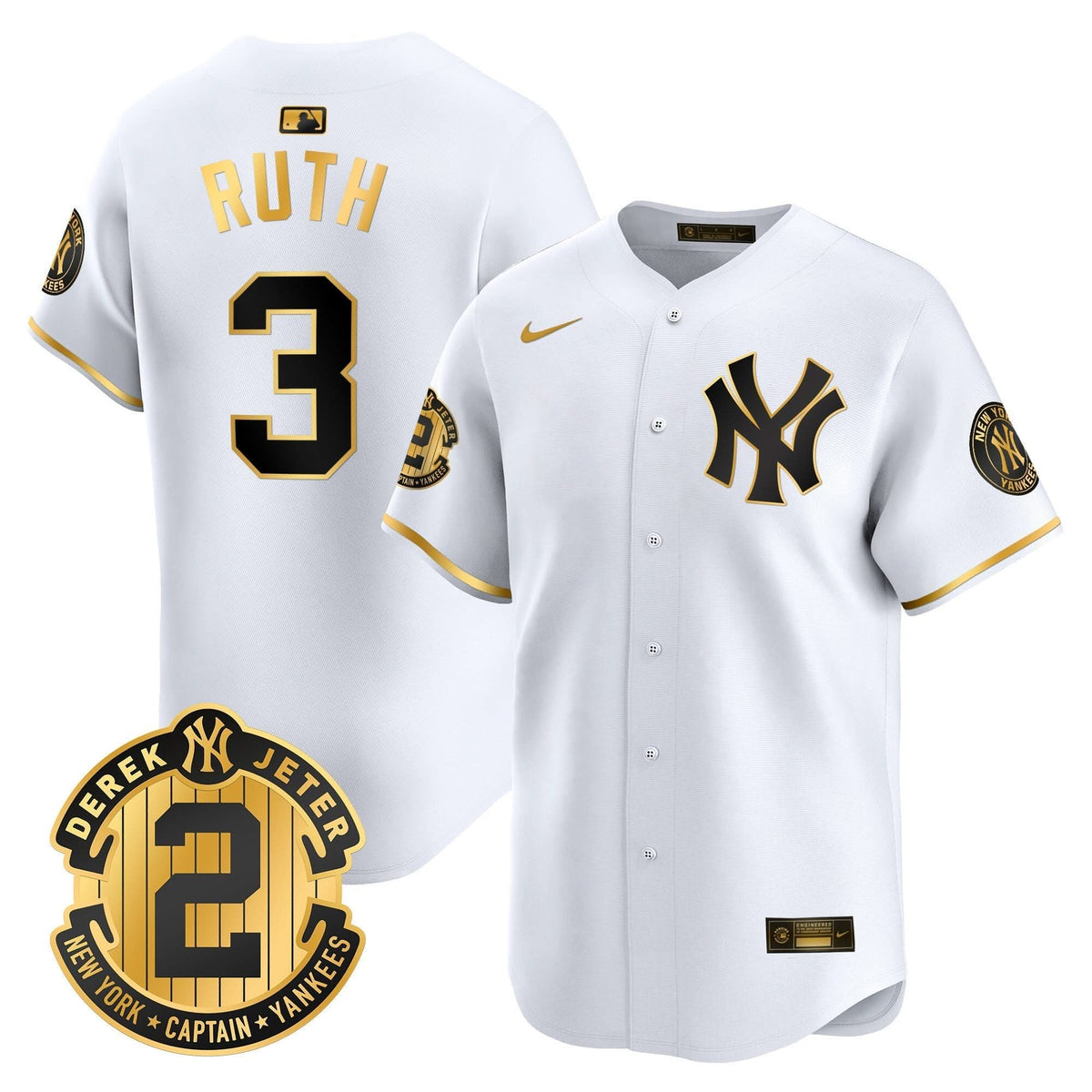 New York Yankees Derek Jeter Patch Vapor Premier Limited Jersey - Stitched