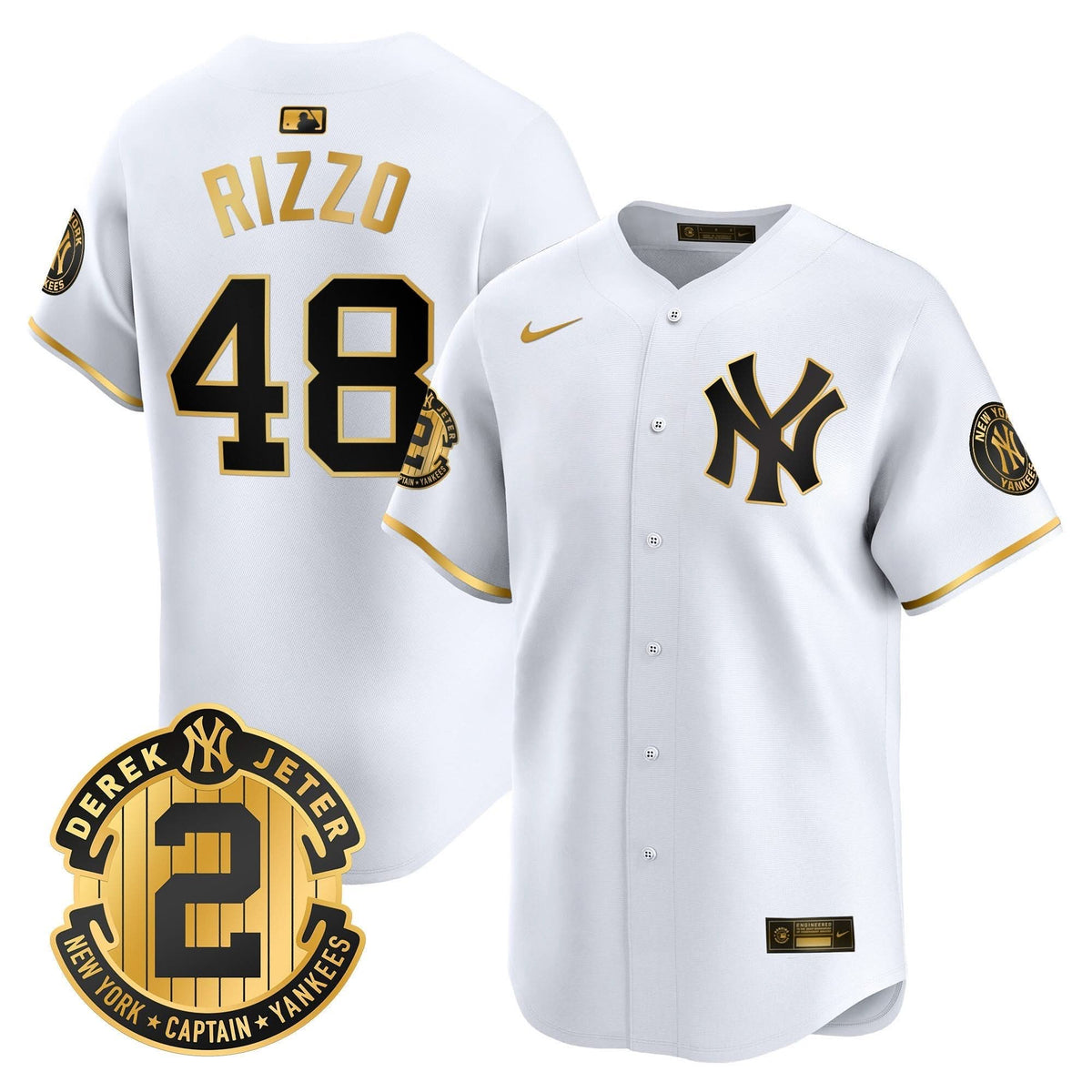 New York Yankees Derek Jeter Patch Vapor Premier Limited Jersey - Stitched