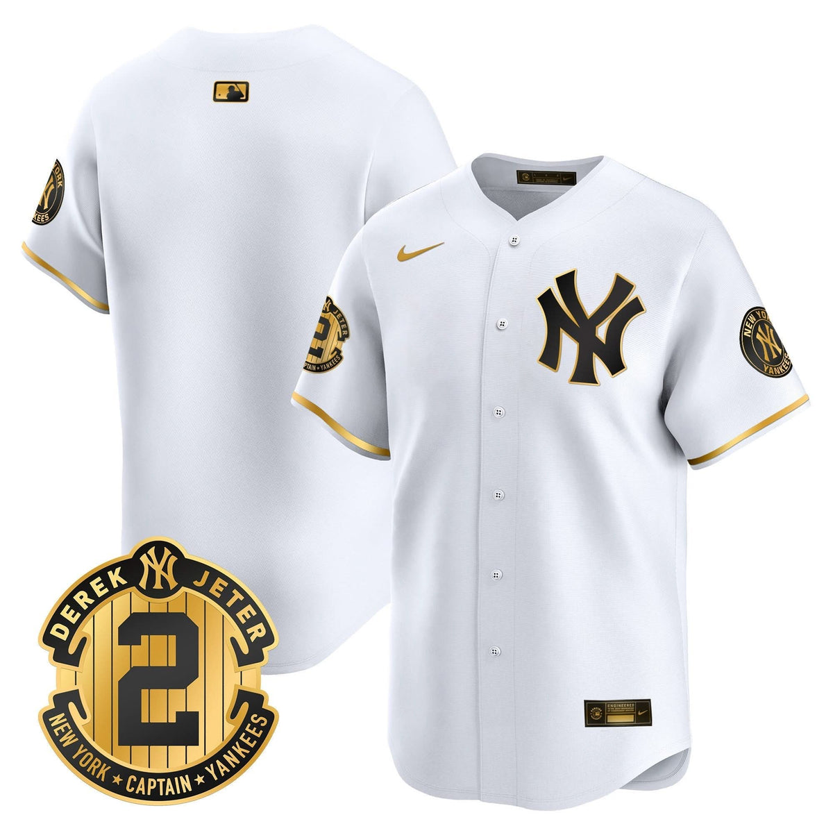 New York Yankees Derek Jeter Patch Vapor Premier Limited Jersey - Stitched