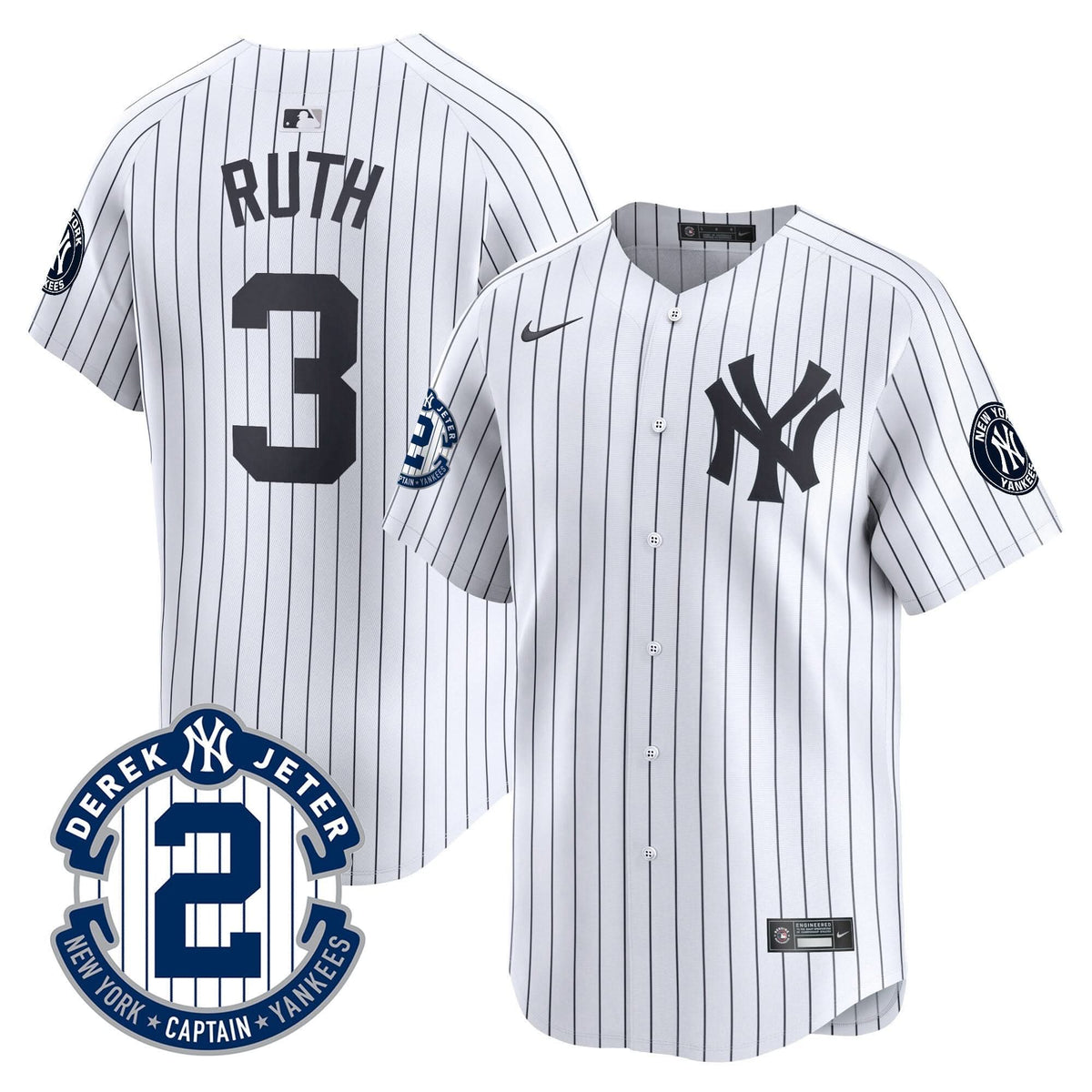 New York Yankees Derek Jeter Patch Vapor Premier Limited Jersey - Stitched