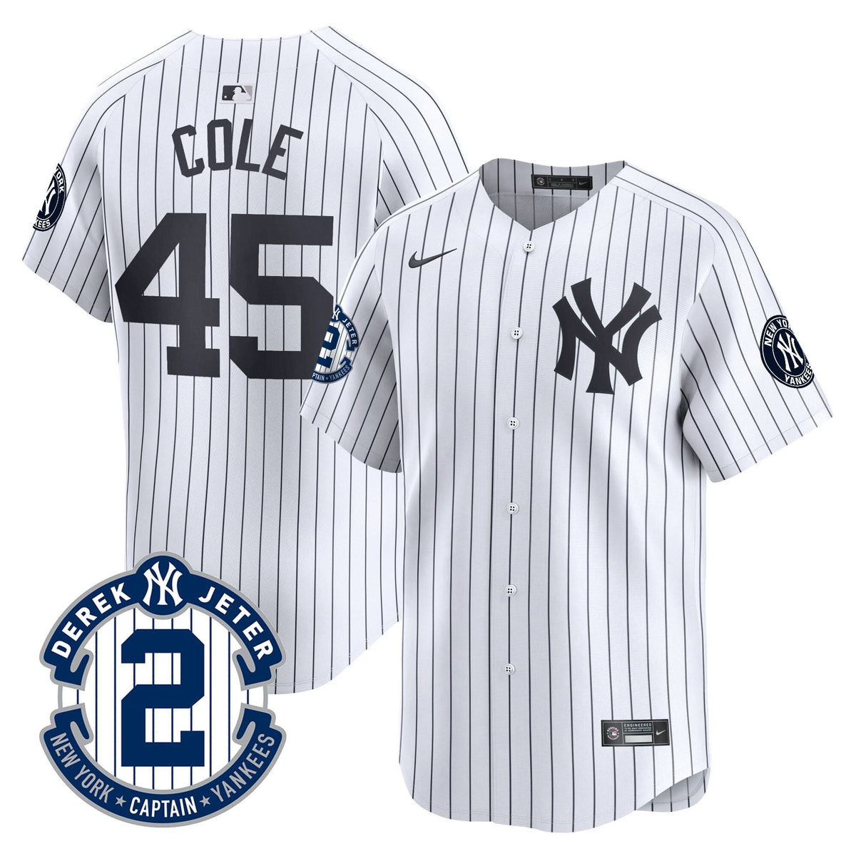 New York Yankees Derek Jeter Patch Vapor Premier Limited Jersey - Stitched