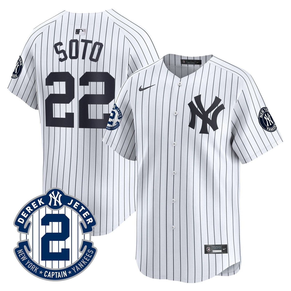 New York Yankees Derek Jeter Patch Vapor Premier Limited Jersey - Stitched