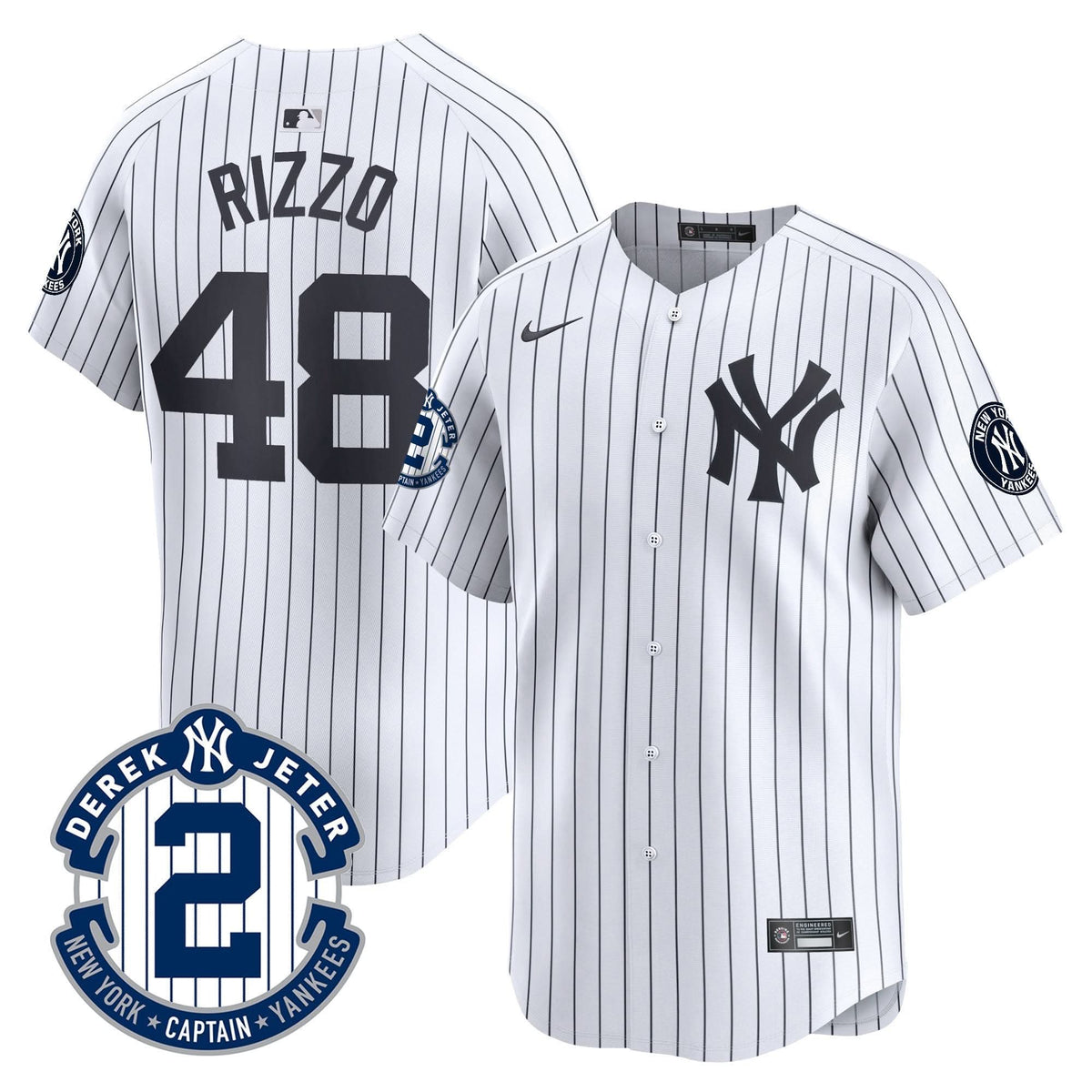 New York Yankees Derek Jeter Patch Vapor Premier Limited Jersey - Stitched