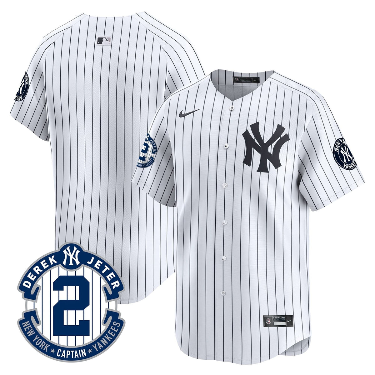 New York Yankees Derek Jeter Patch Vapor Premier Limited Jersey - Stitched