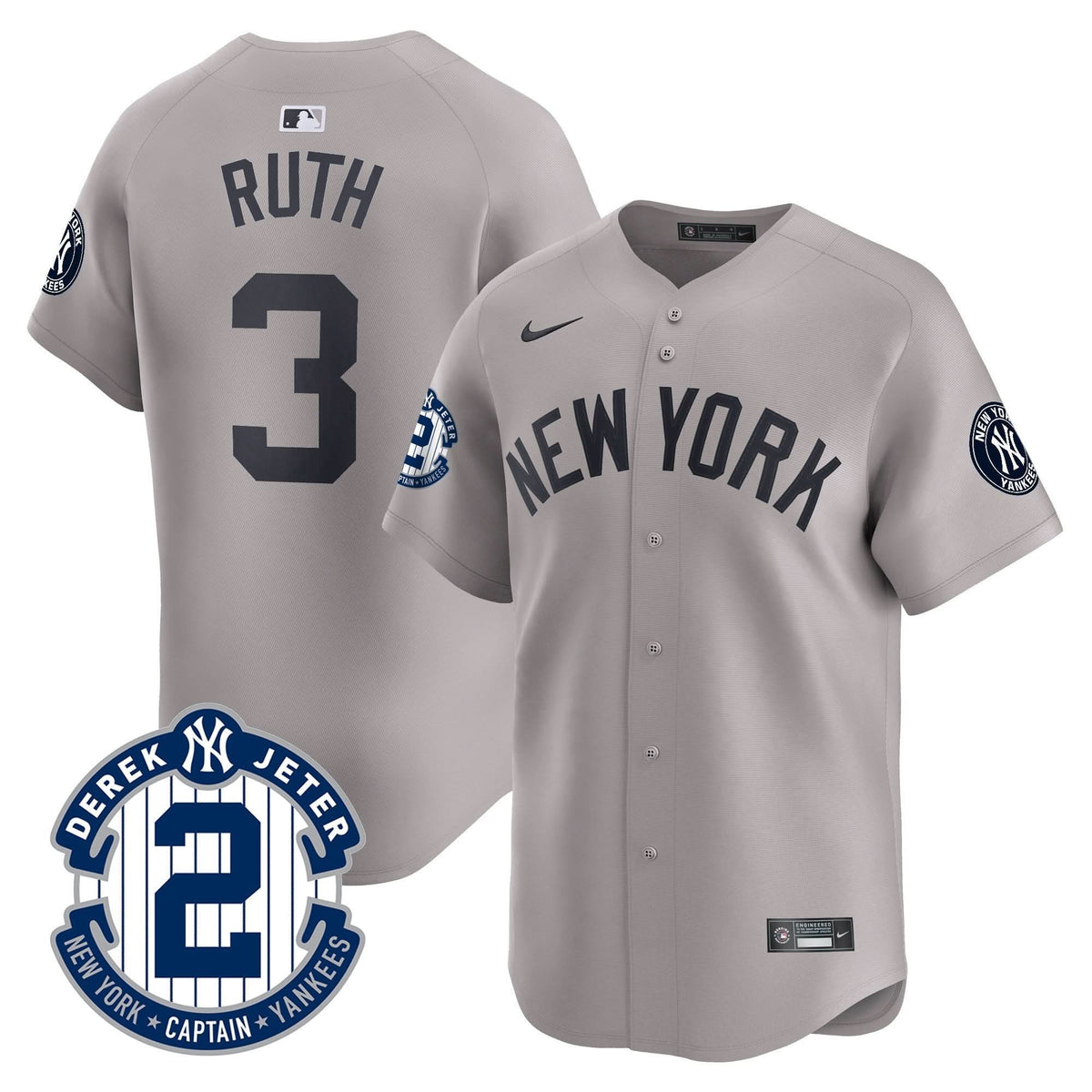 New York Yankees Derek Jeter Patch Vapor Premier Limited Jersey - Stitched
