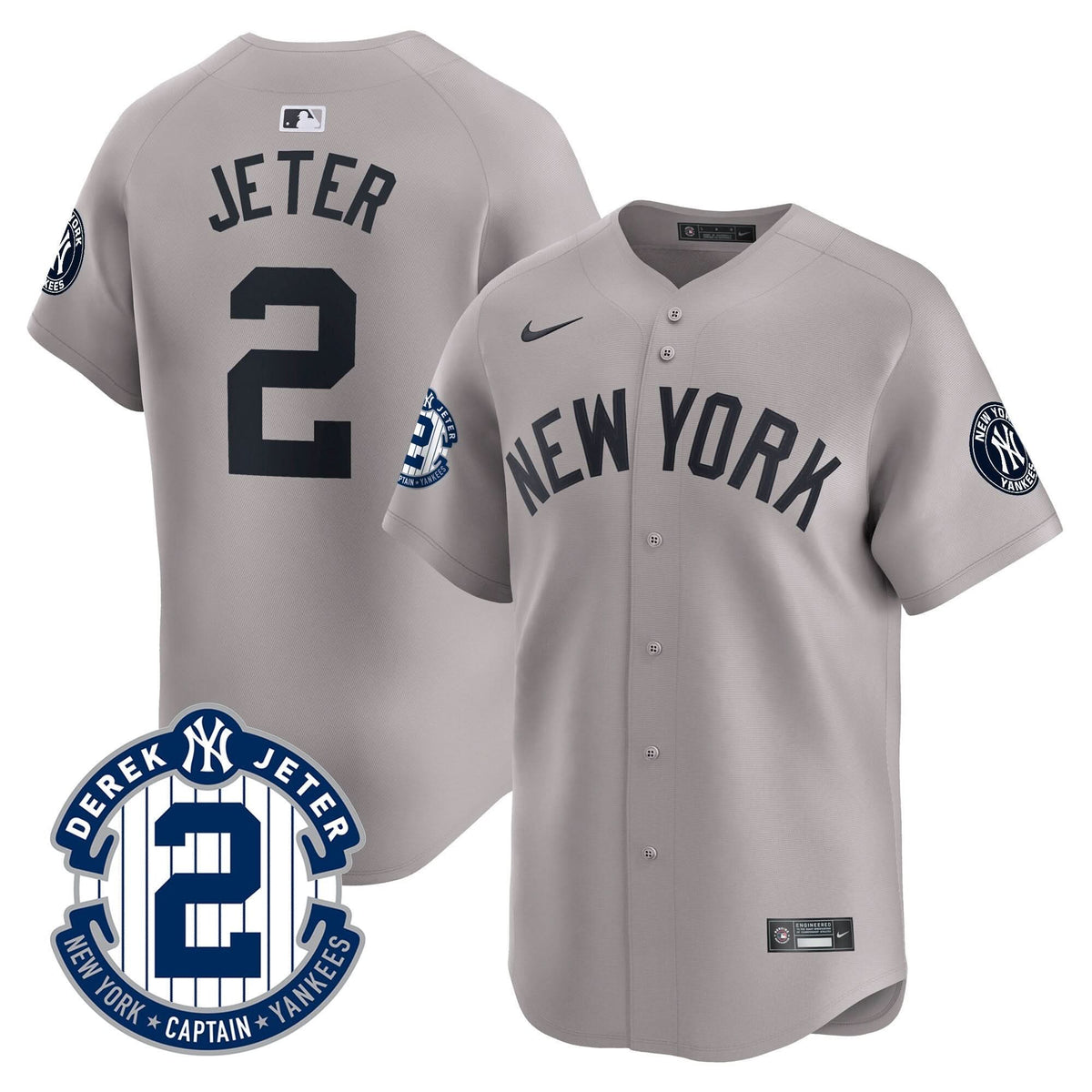 New York Yankees Derek Jeter Patch Vapor Premier Limited Jersey - Stitched