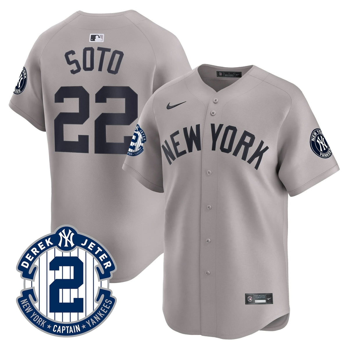 New York Yankees Derek Jeter Patch Vapor Premier Limited Jersey - Stitched