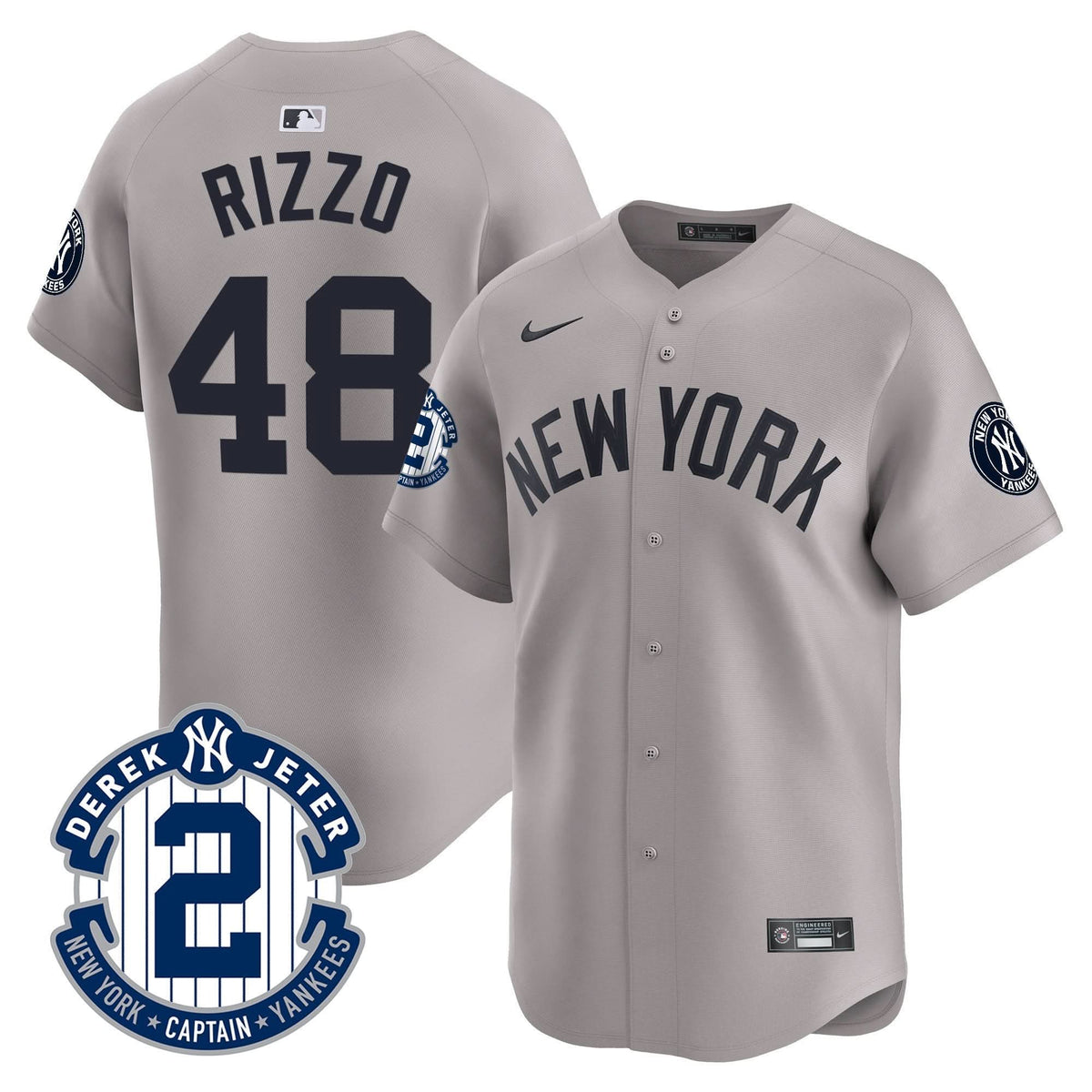 New York Yankees Derek Jeter Patch Vapor Premier Limited Jersey - Stitched