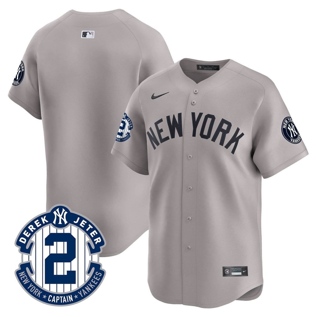 New York Yankees Derek Jeter Patch Vapor Premier Limited Jersey - Stitched