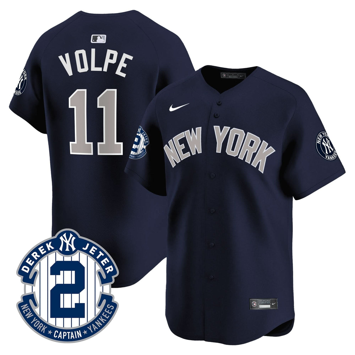 New York Yankees Derek Jeter Patch Vapor Premier Limited Jersey - Stitched