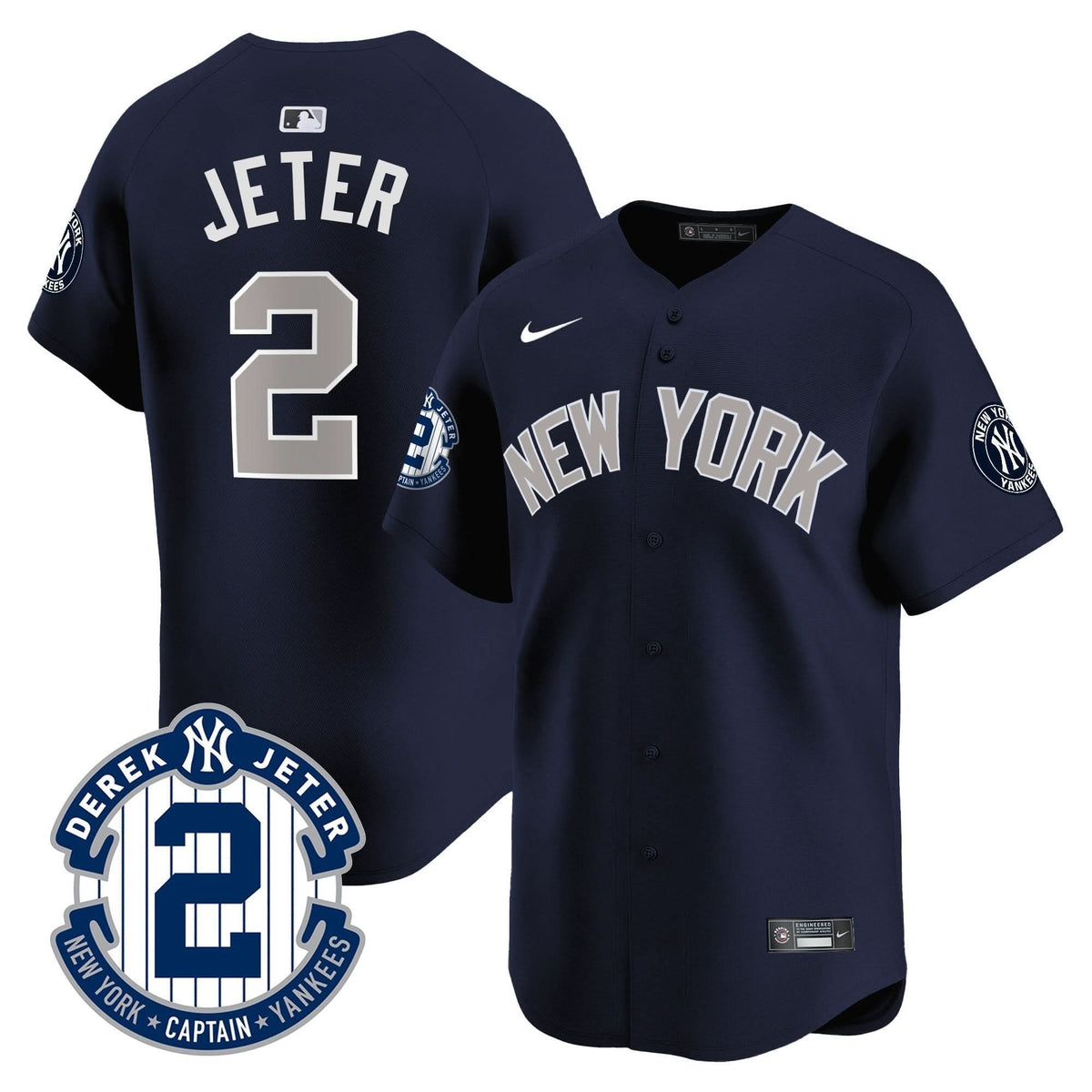 New York Yankees Derek Jeter Patch Vapor Premier Limited Jersey - Stitched