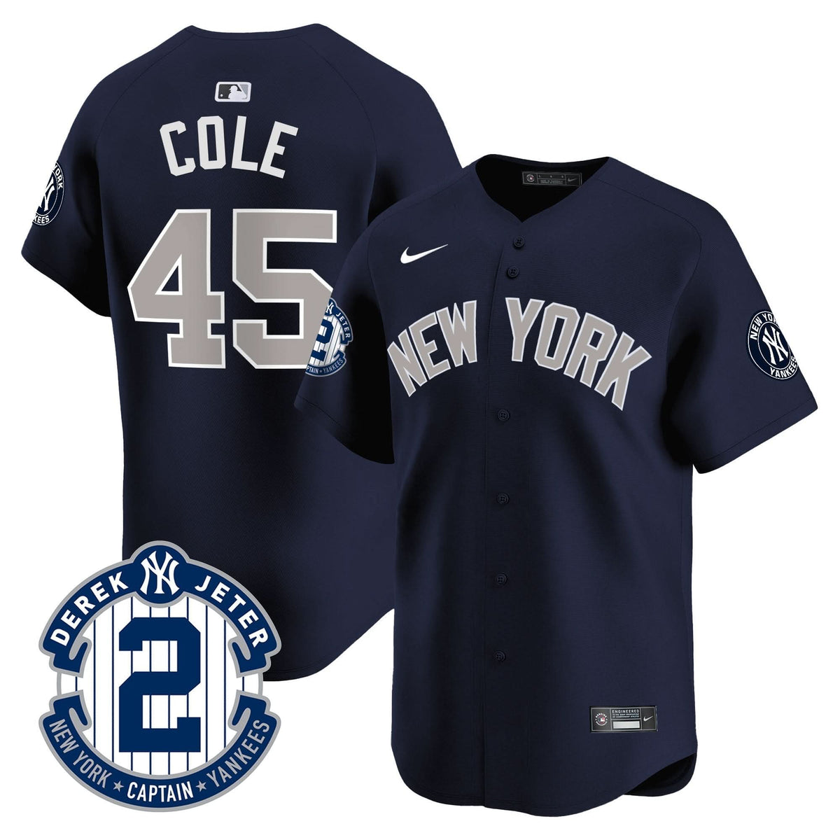 New York Yankees Derek Jeter Patch Vapor Premier Limited Jersey - Stitched