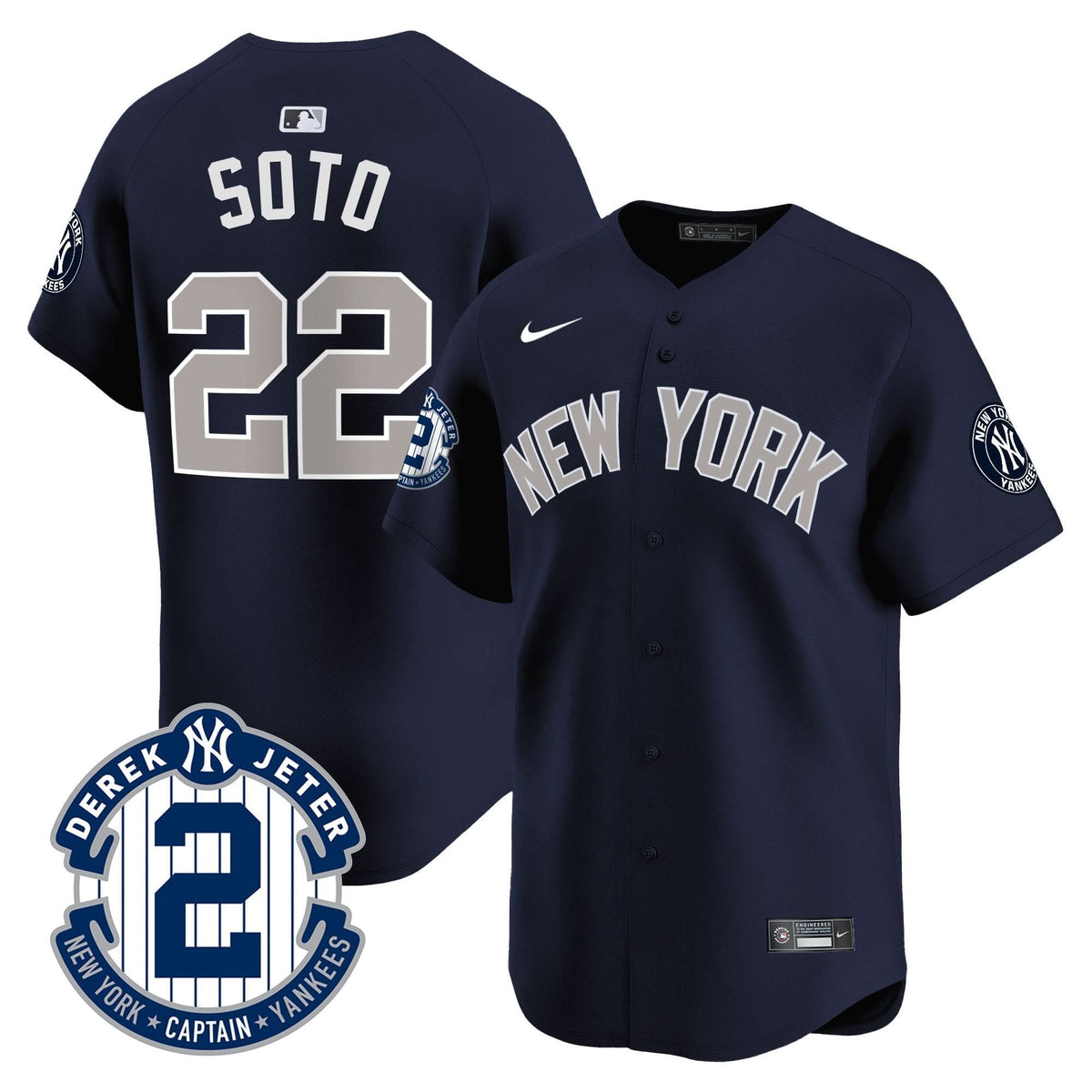New York Yankees Derek Jeter Patch Vapor Premier Limited Jersey - Stitched