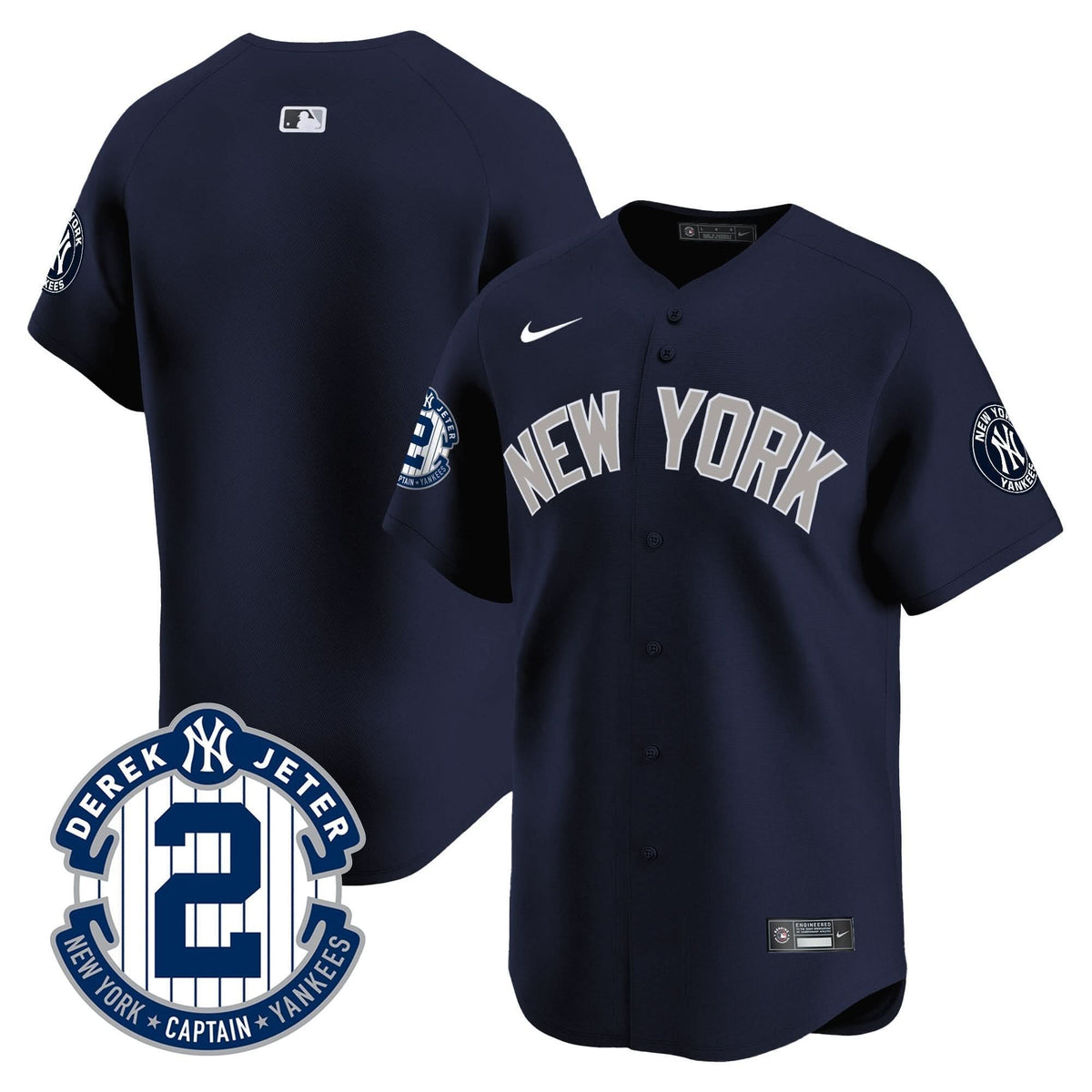 New York Yankees Derek Jeter Patch Vapor Premier Limited Jersey - Stitched