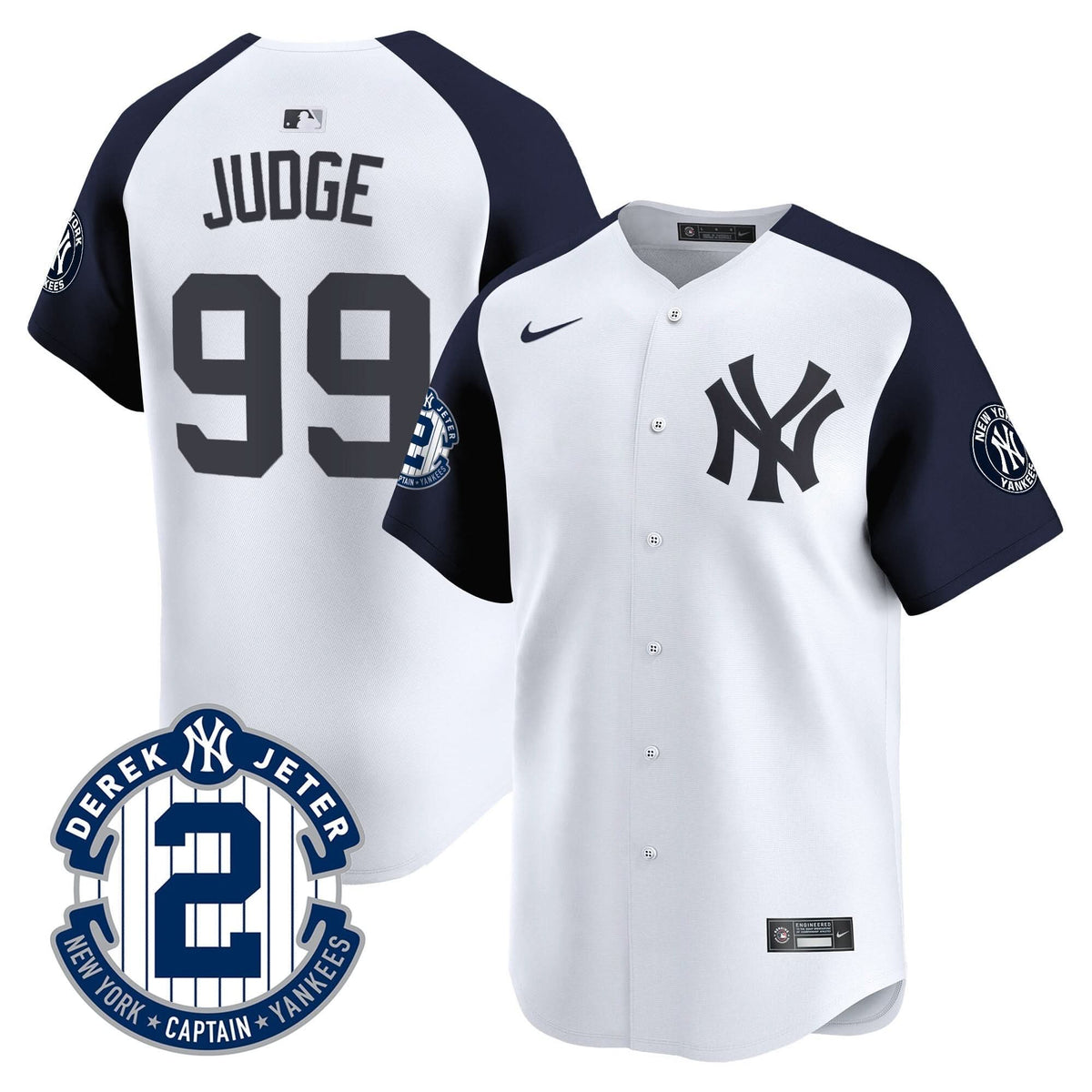 New York Yankees Derek Jeter Patch Vapor Premier Limited Jersey - Stitched