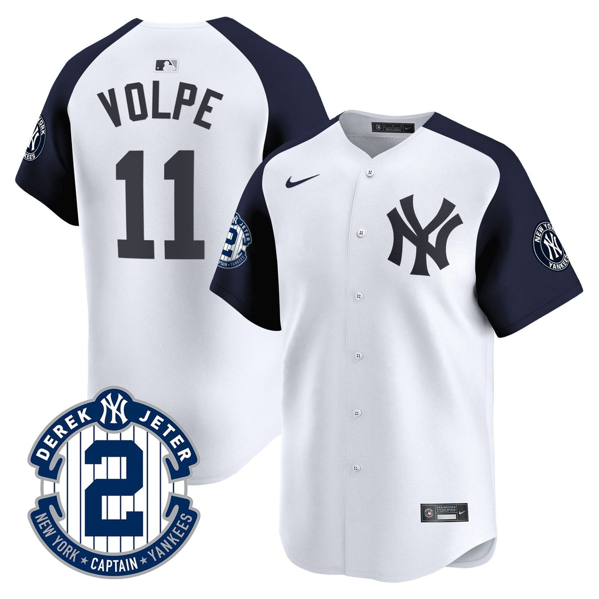 New York Yankees Derek Jeter Patch Vapor Premier Limited Jersey - Stitched