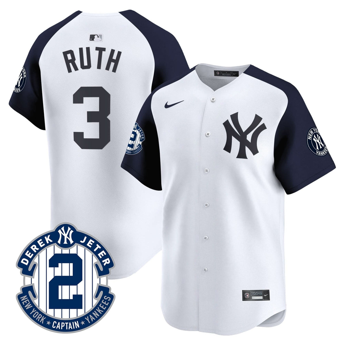 New York Yankees Derek Jeter Patch Vapor Premier Limited Jersey - Stitched