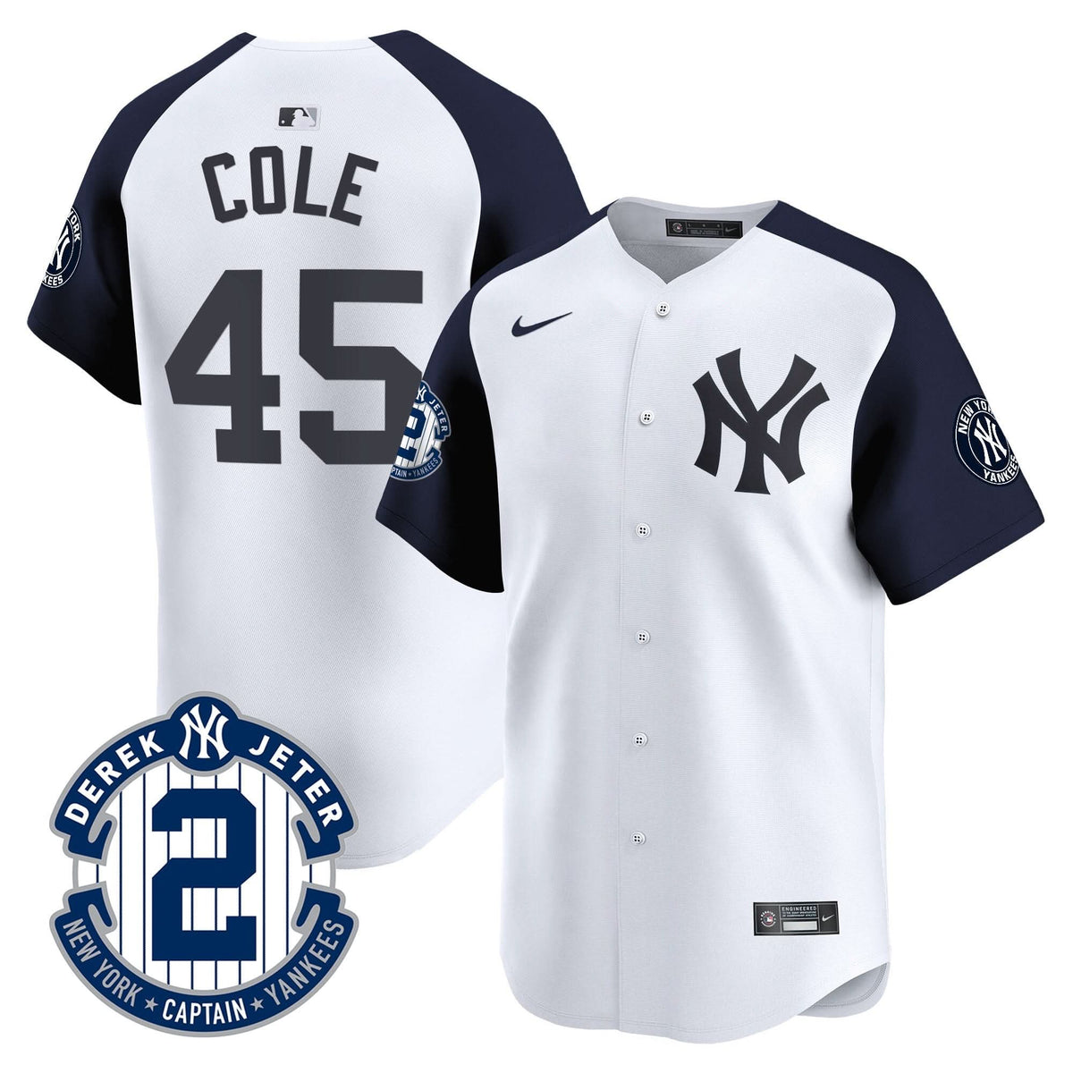 New York Yankees Derek Jeter Patch Vapor Premier Limited Jersey - Stitched