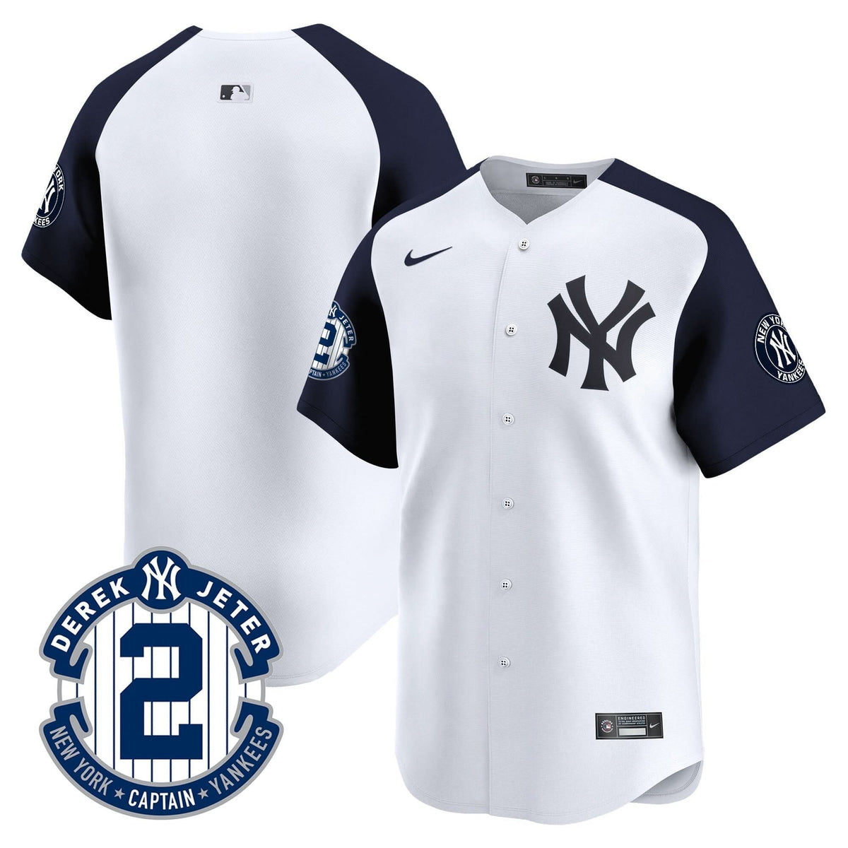 New York Yankees Derek Jeter Patch Vapor Premier Limited Jersey - Stitched