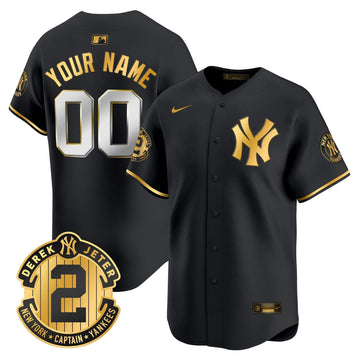 New York Yankees Derek Jeter Patch Vapor Premier Limited Custom Jersey - Stitched