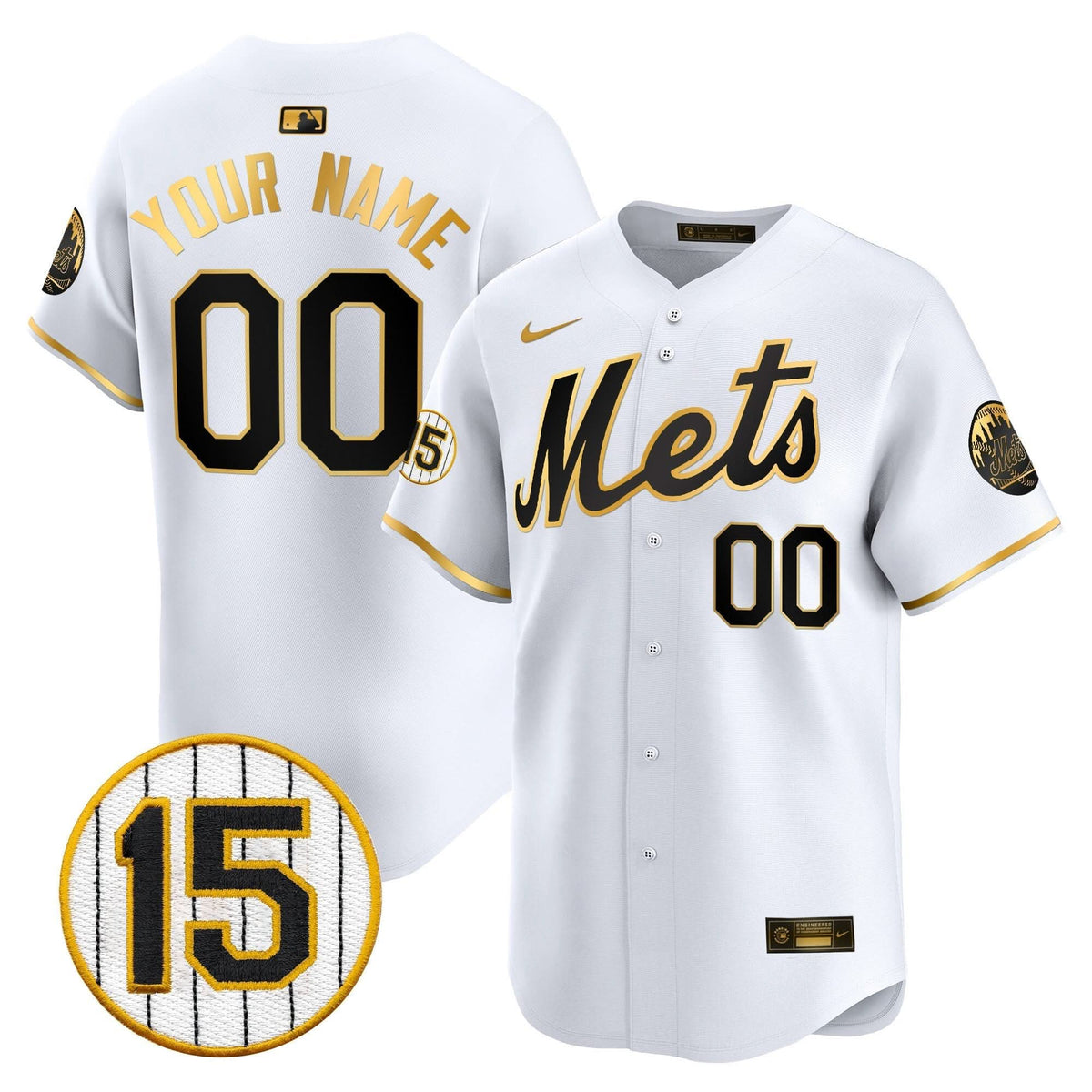 New York Mets Jerry Grote Patch Vapor Premier Limited Custom Jersey - Stitched