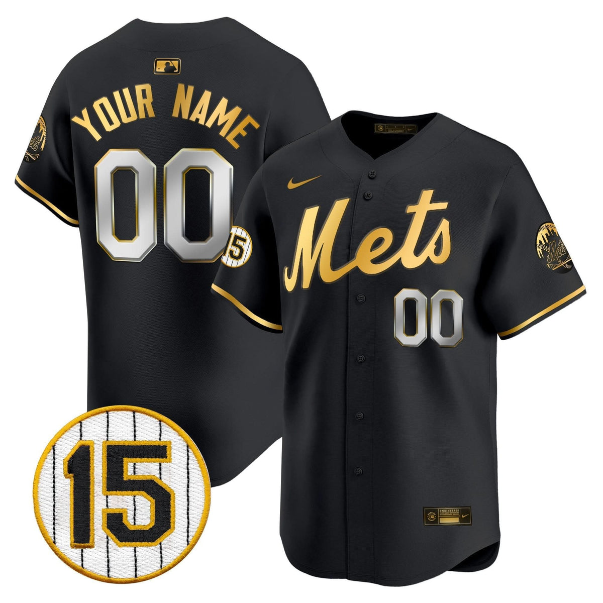 New York Mets Jerry Grote Patch Vapor Premier Limited Custom Jersey - Stitched
