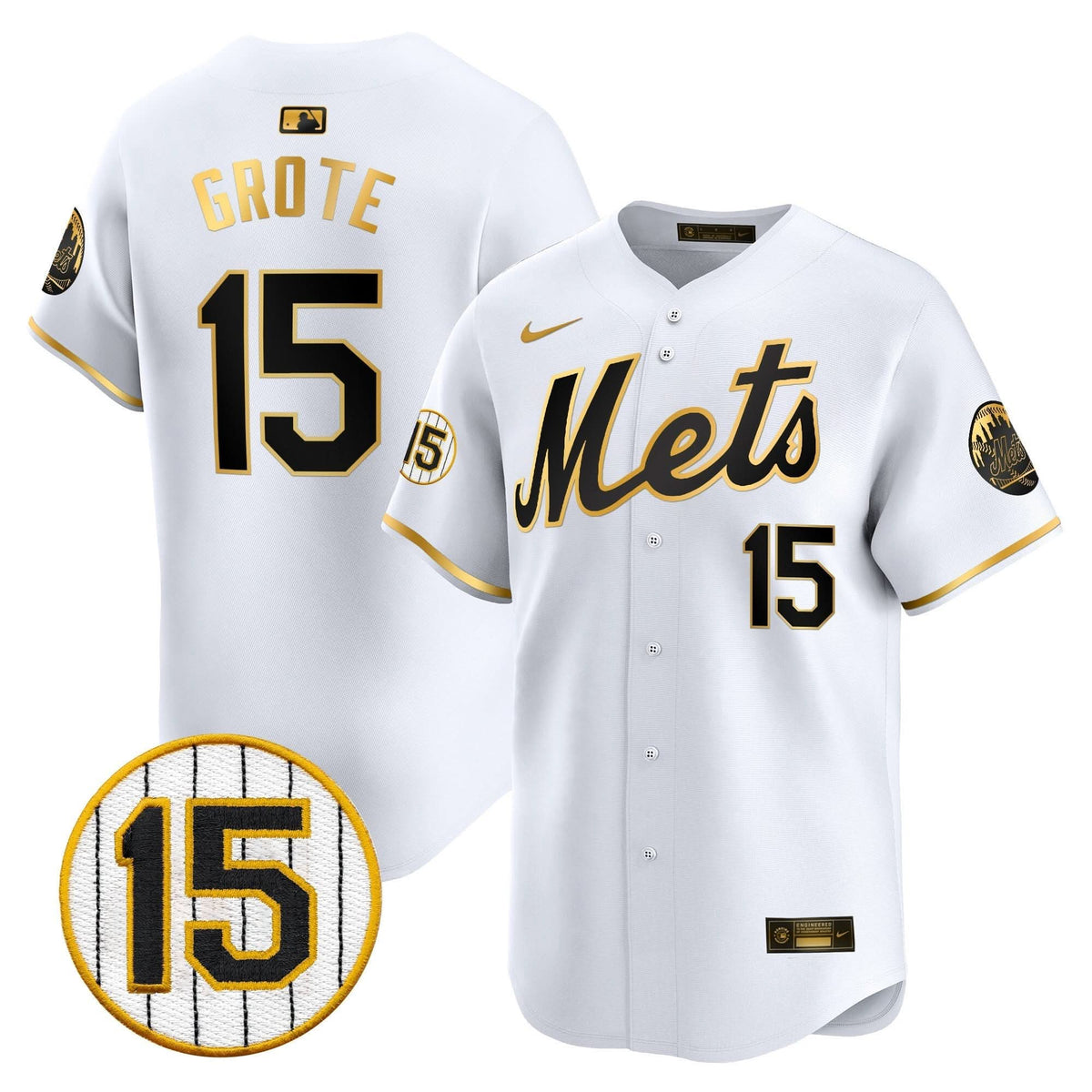 New York Mets Jerry Grote Patch Vapor Premier Limited Jersey - Stitched