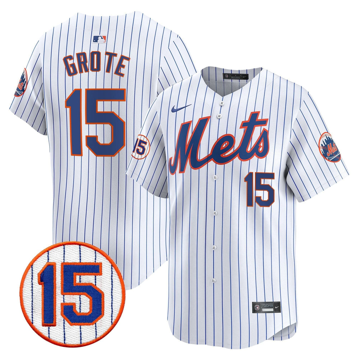 New York Mets Jerry Grote Patch Vapor Premier Limited Jersey - Stitched